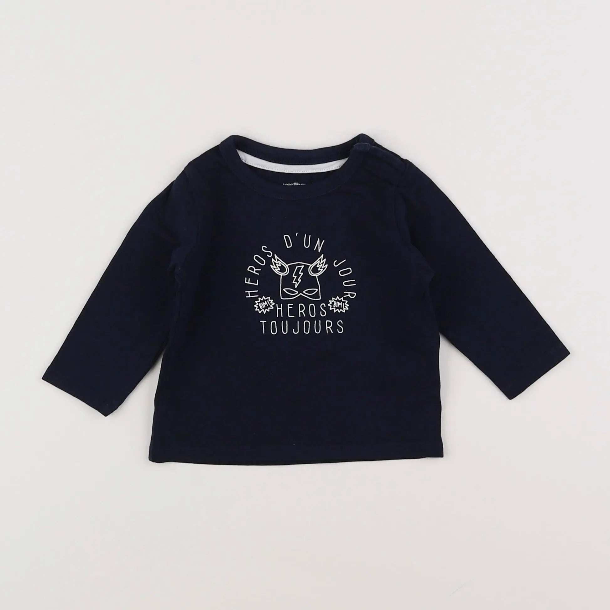 Vertbaudet - tee-shirt bleu - 3 mois