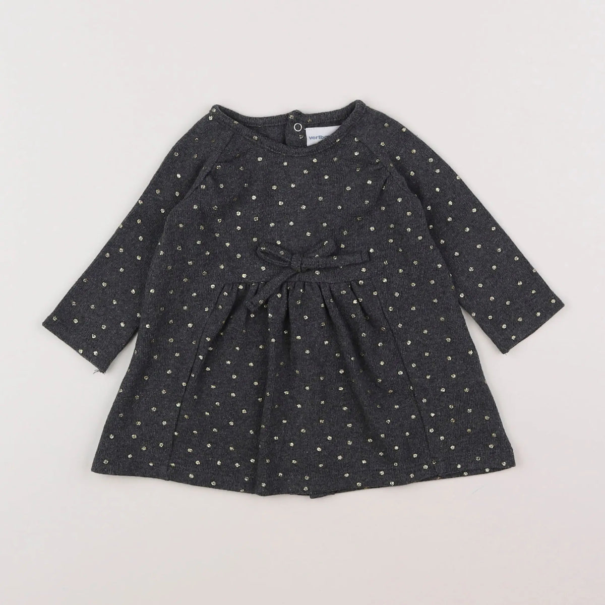 Vertbaudet - robe gris, or - 6 mois