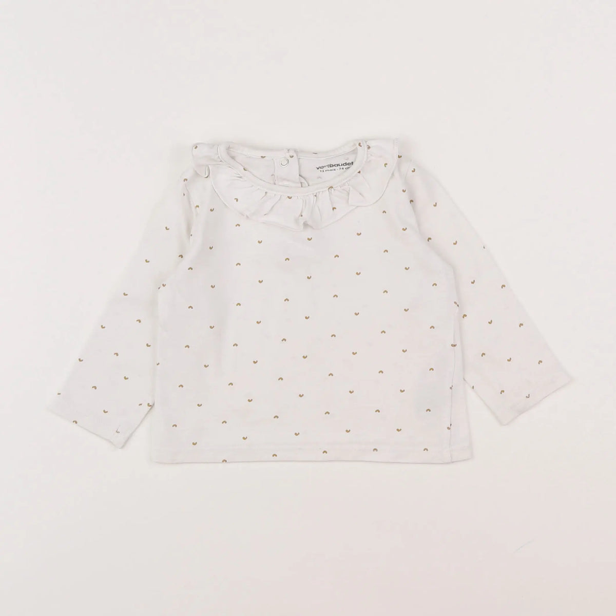 Vertbaudet - tee-shirt blanc, or - 12 mois