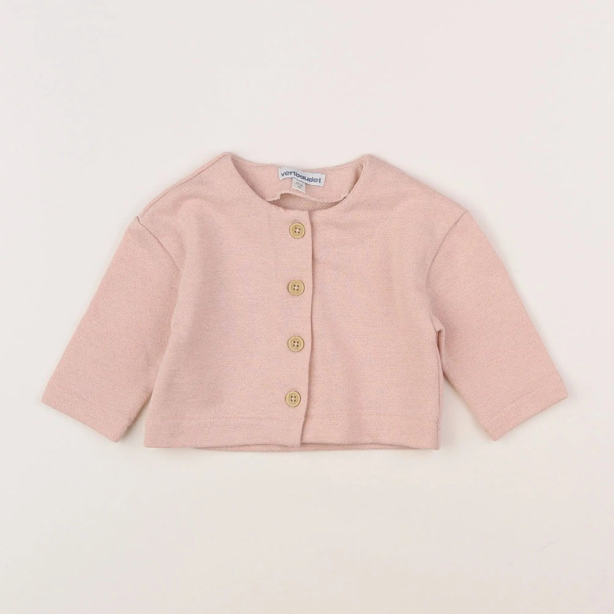 Vertbaudet - gilet rose, or - 3 mois