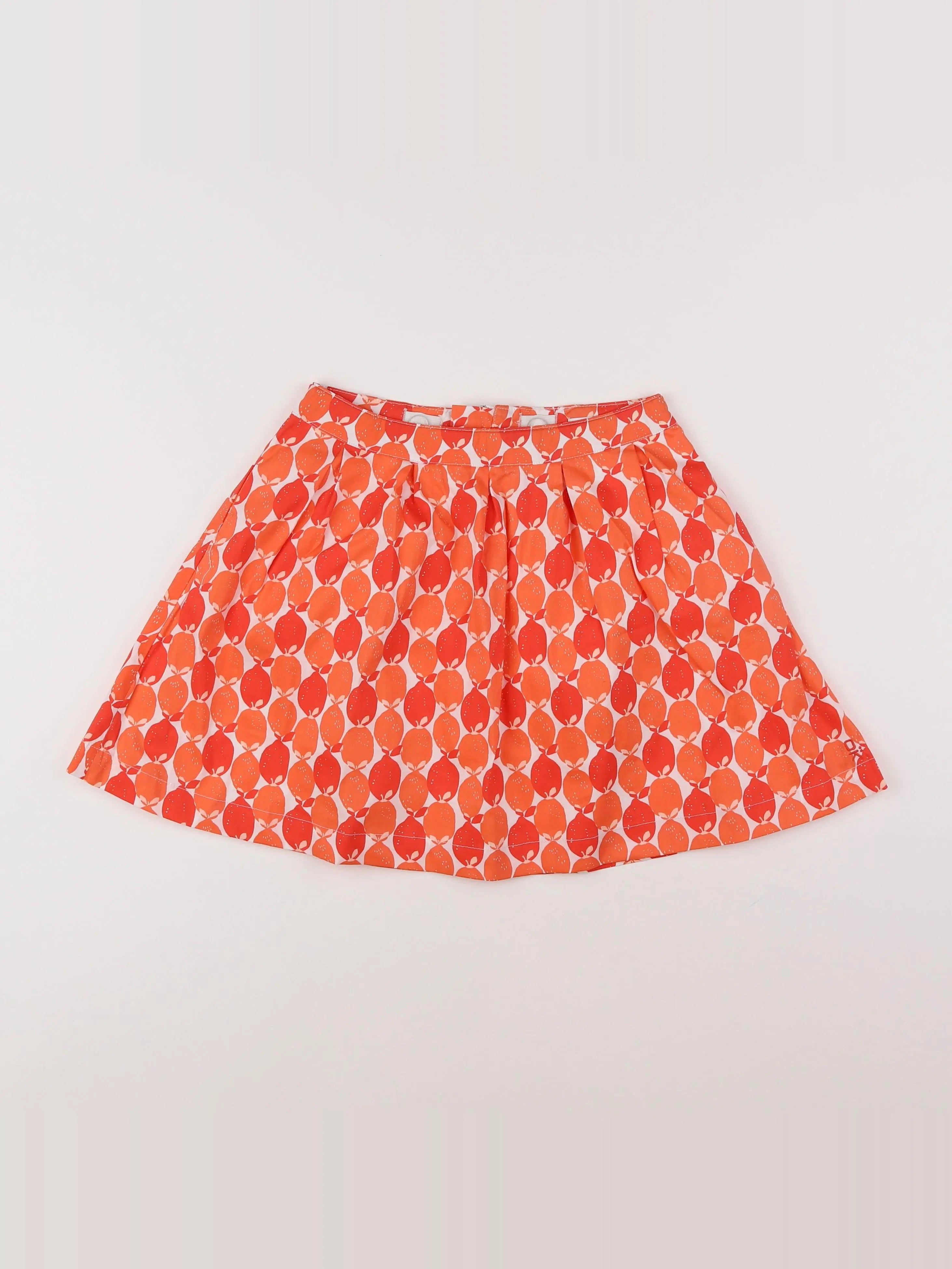 Okaidi - jupe orange, rouge - 8 ans