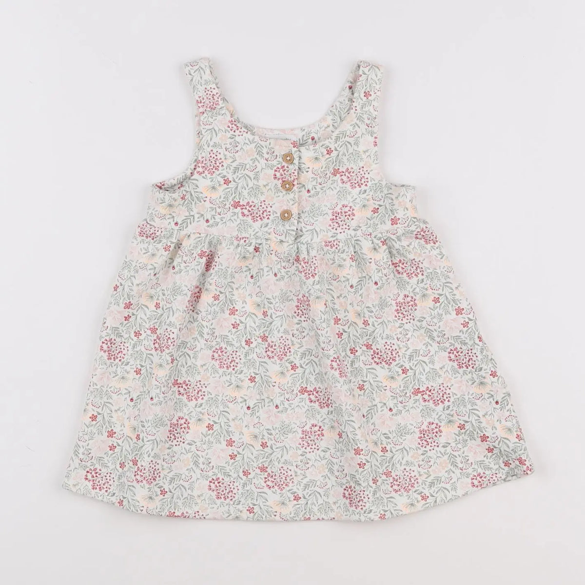 Vertbaudet - robe blanc, vert - 12 mois