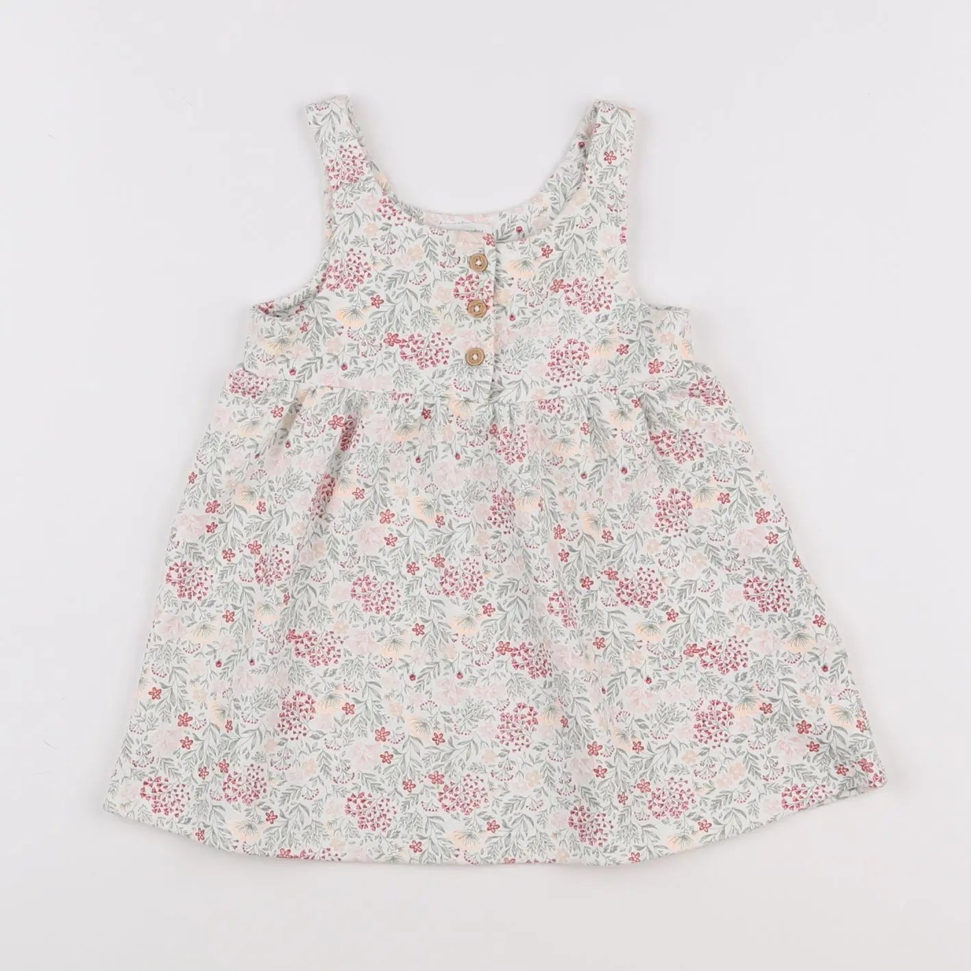 Vertbaudet - robe blanc, vert - 12 mois