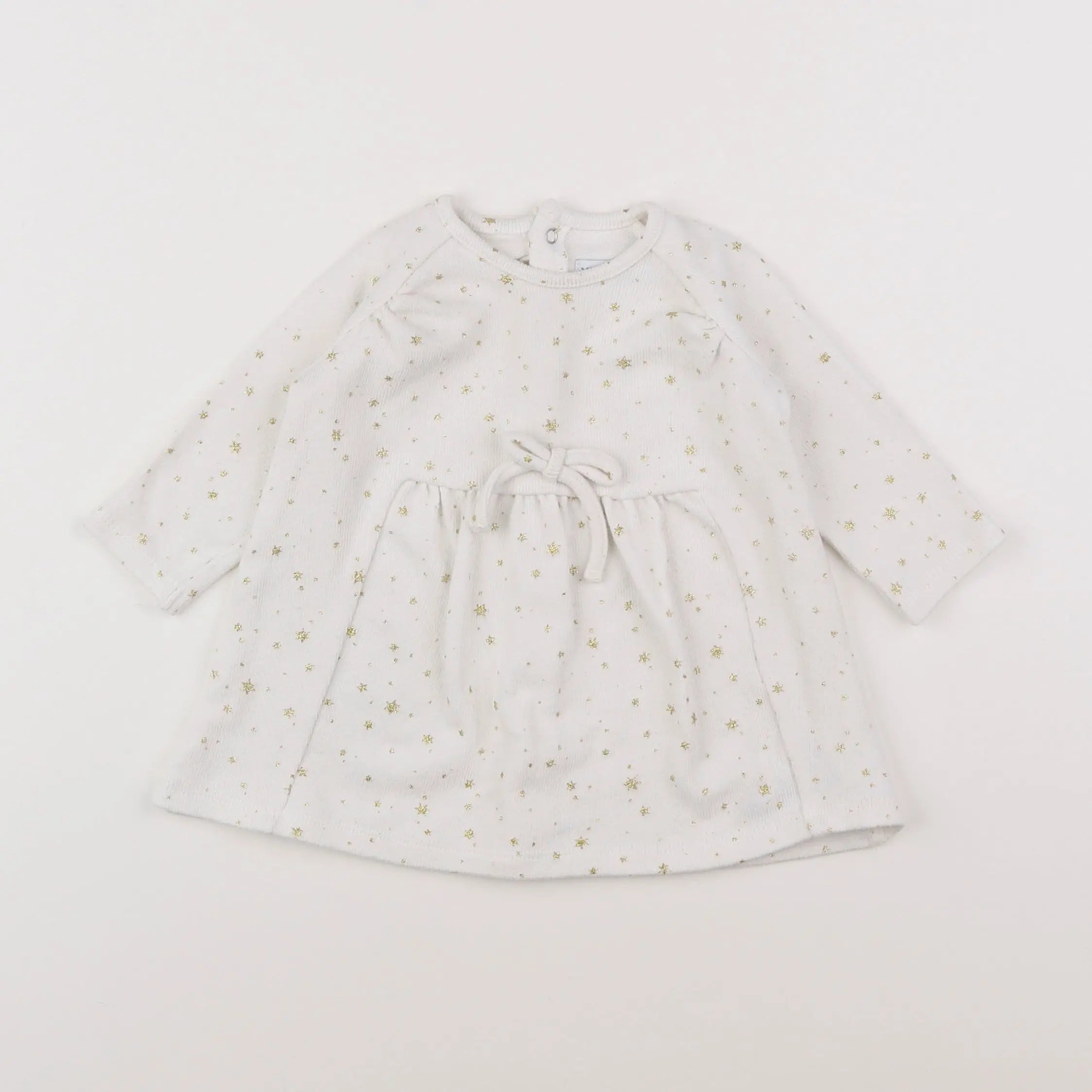 Vertbaudet - robe blanc, or - 6 mois
