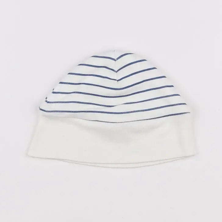 Vertbaudet - bonnet bleu, blanc - 12 mois