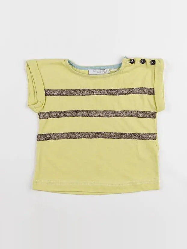 Tee-shirt jaune rayures dorées