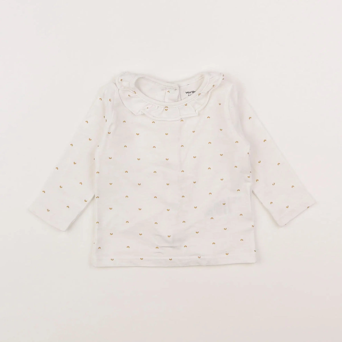 Vertbaudet - tee-shirt blanc, or - 6 mois