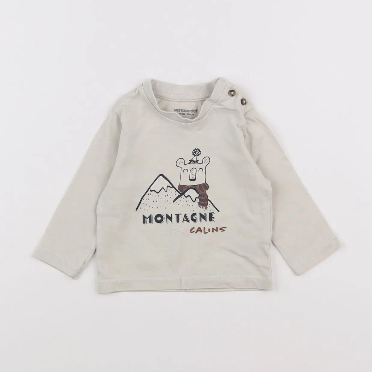 Vertbaudet - tee-shirt beige - 3 mois