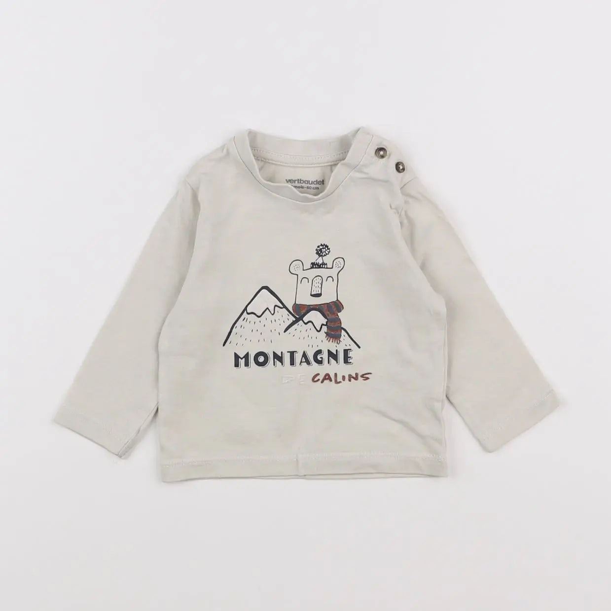 Vertbaudet - tee-shirt beige - 3 mois