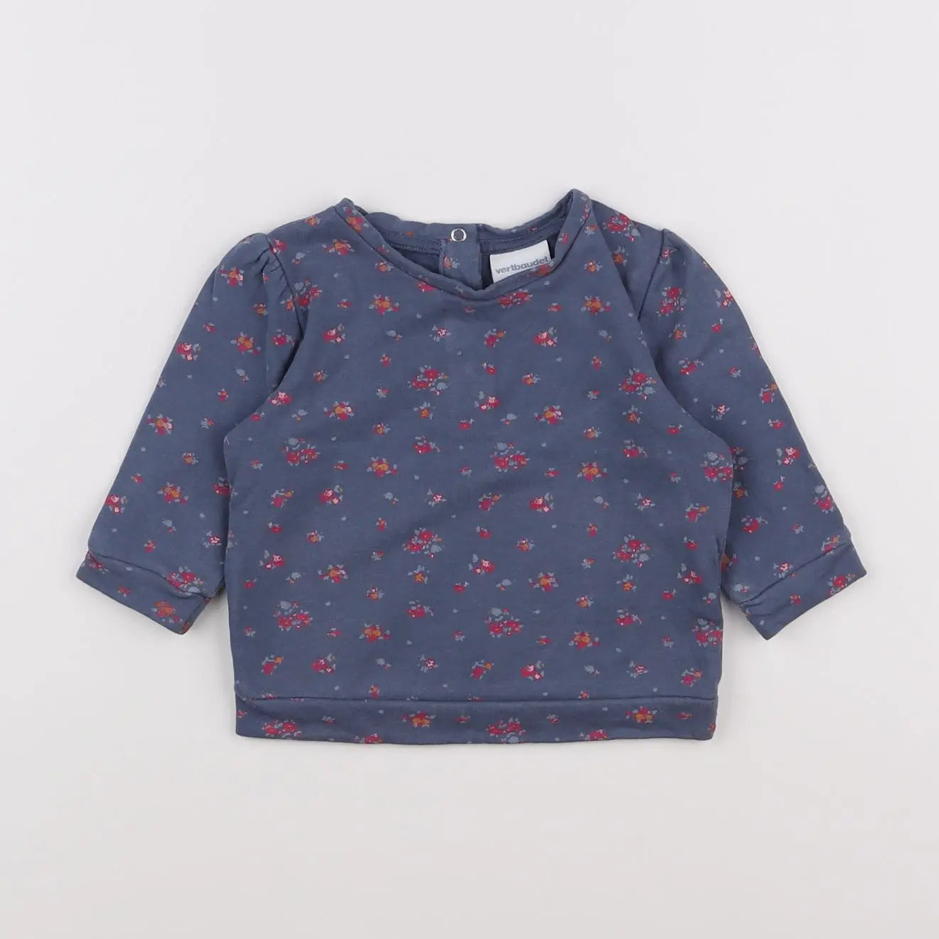 Vertbaudet - sweat bleu, rose - 6 mois