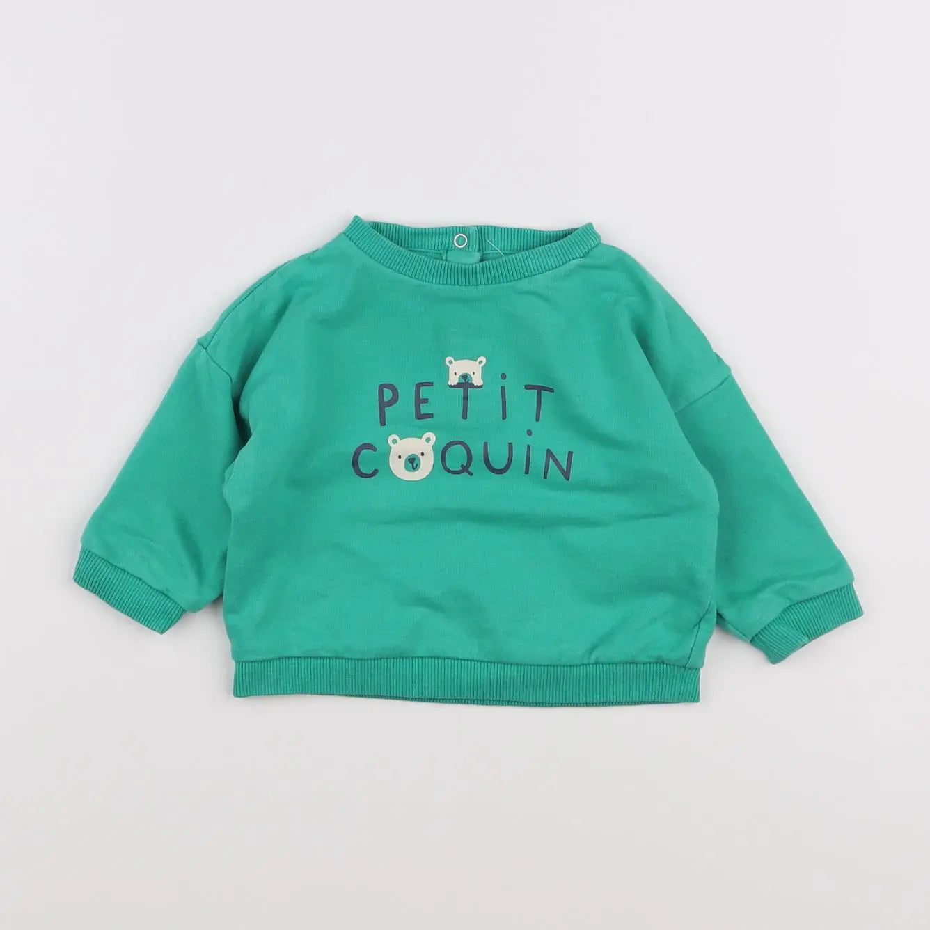 Vertbaudet - sweat vert - 6 mois