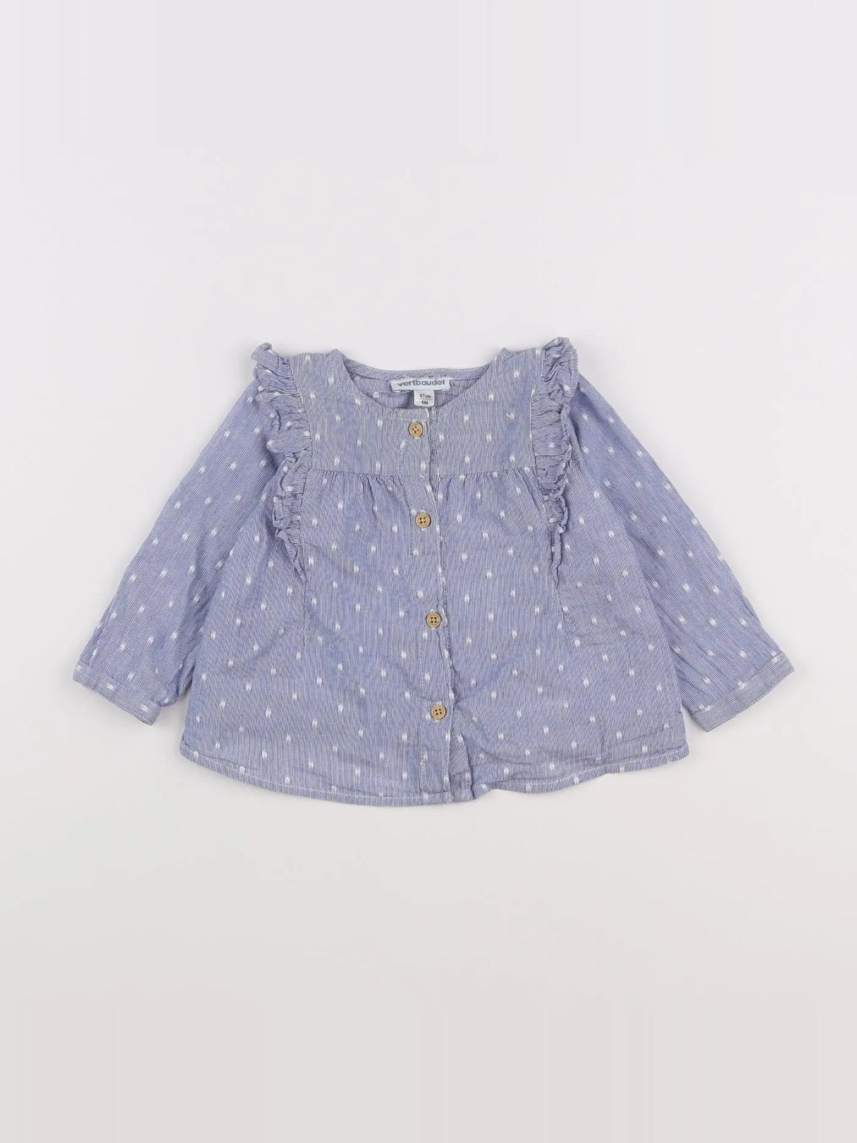 Vertbaudet - blouse bleu - 6 mois