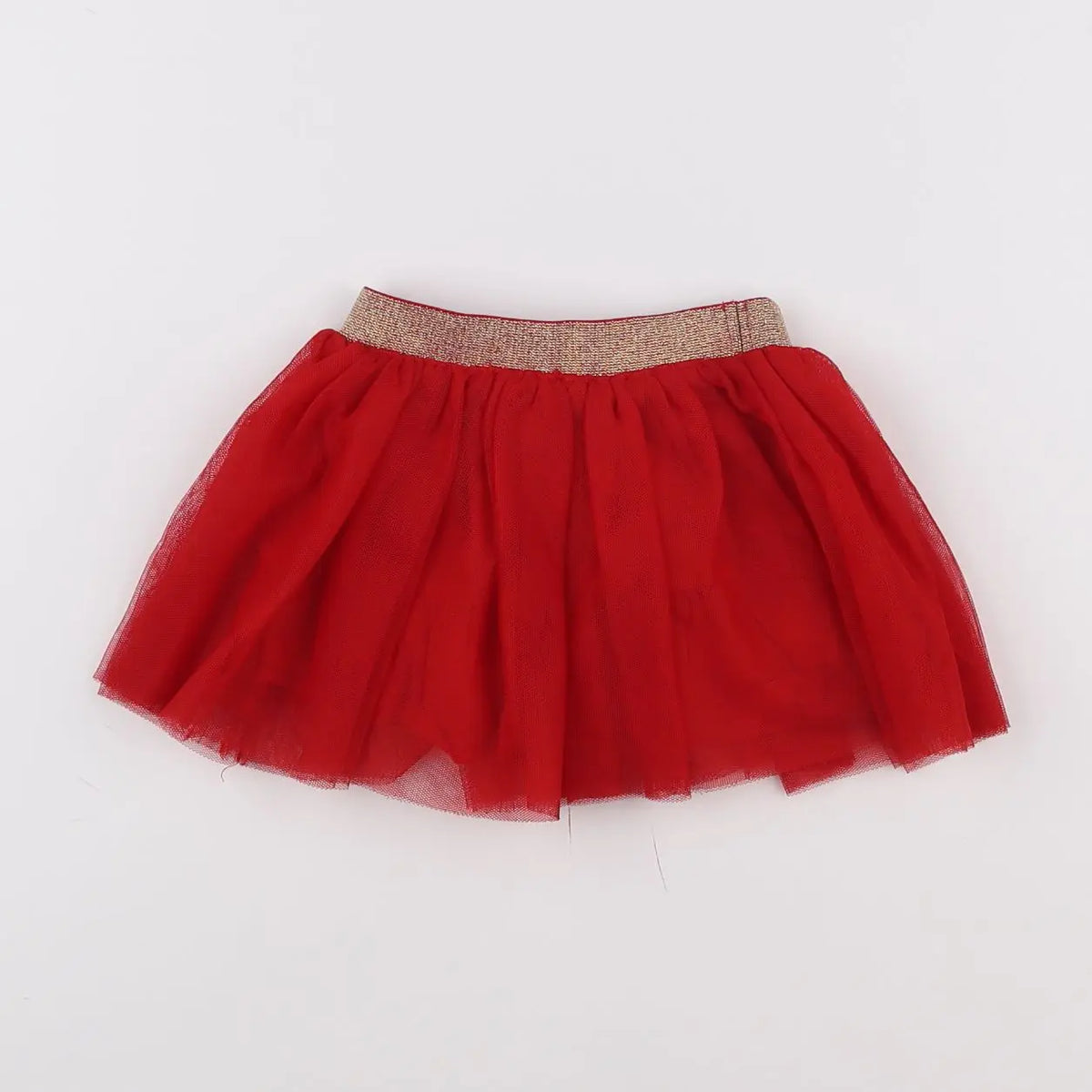 Vertbaudet - jupe rouge, or - 12 mois