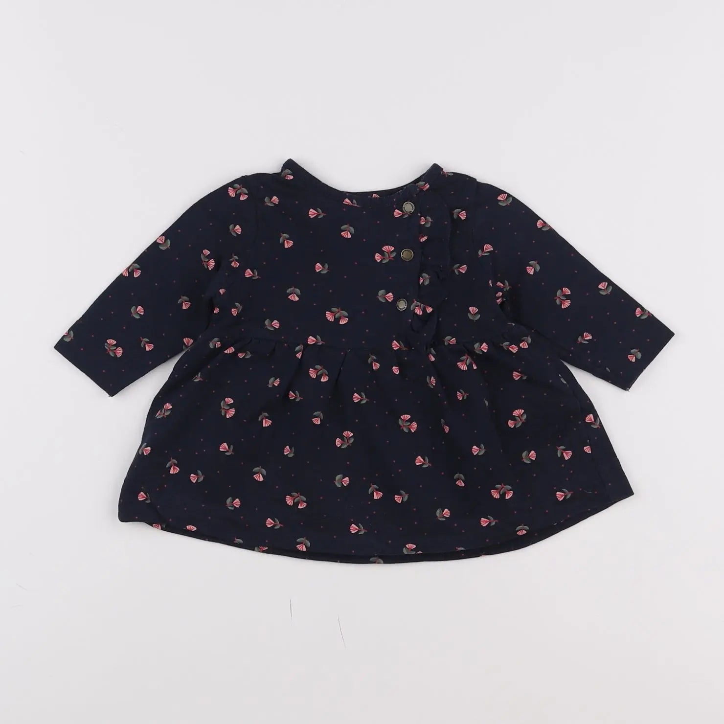 Vertbaudet - robe bleu, rose - 3 mois
