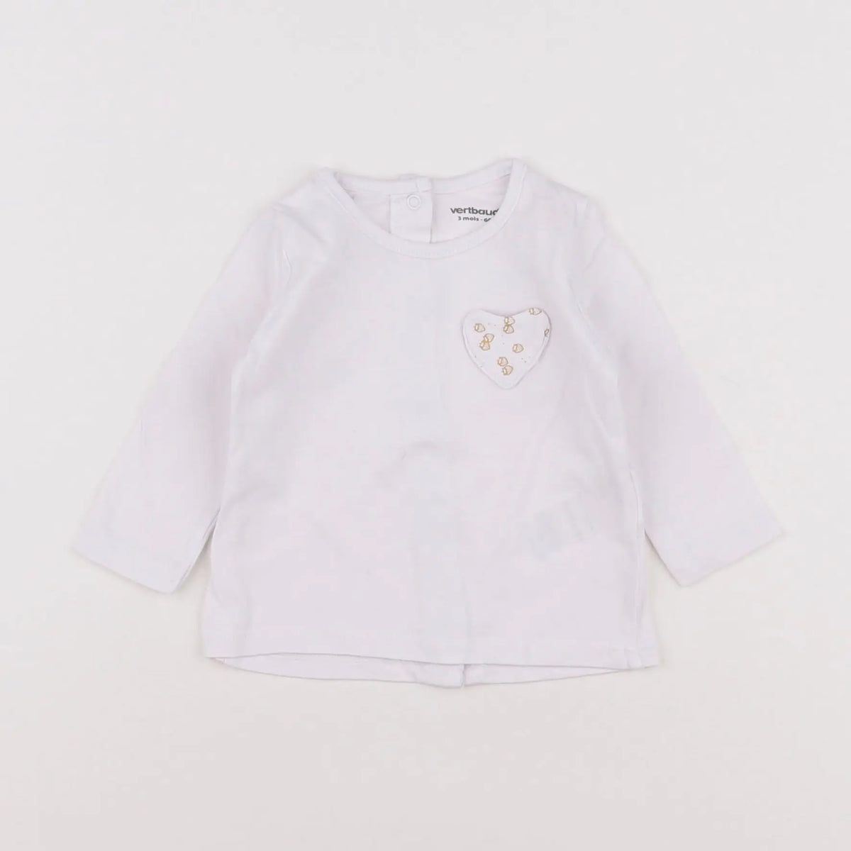 Vertbaudet - tee-shirt blanc - 3 mois