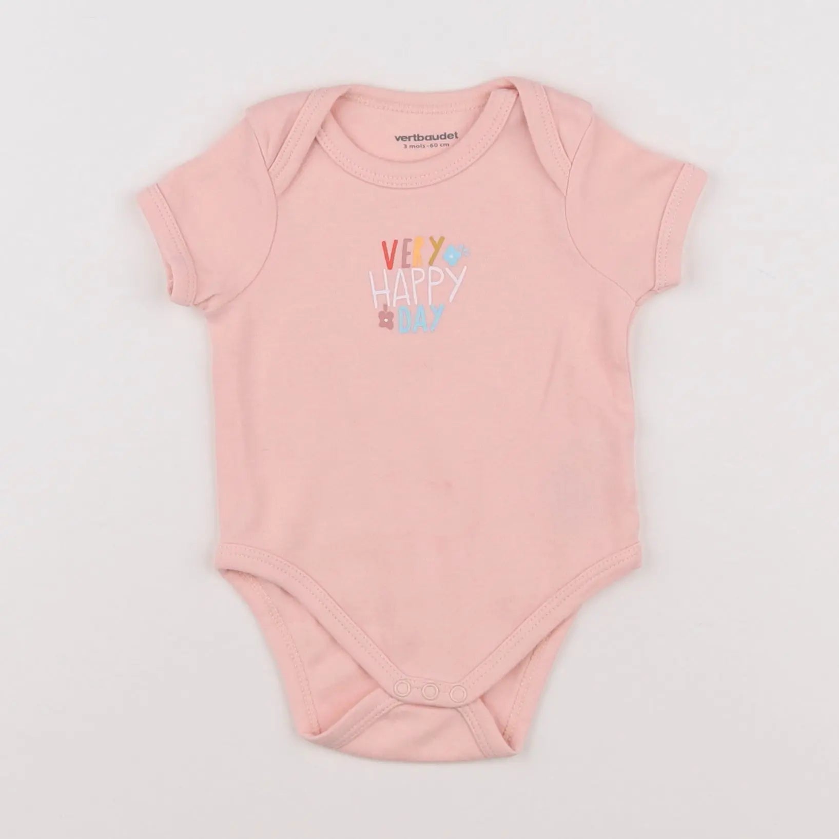 Vertbaudet - body rose - 3 mois