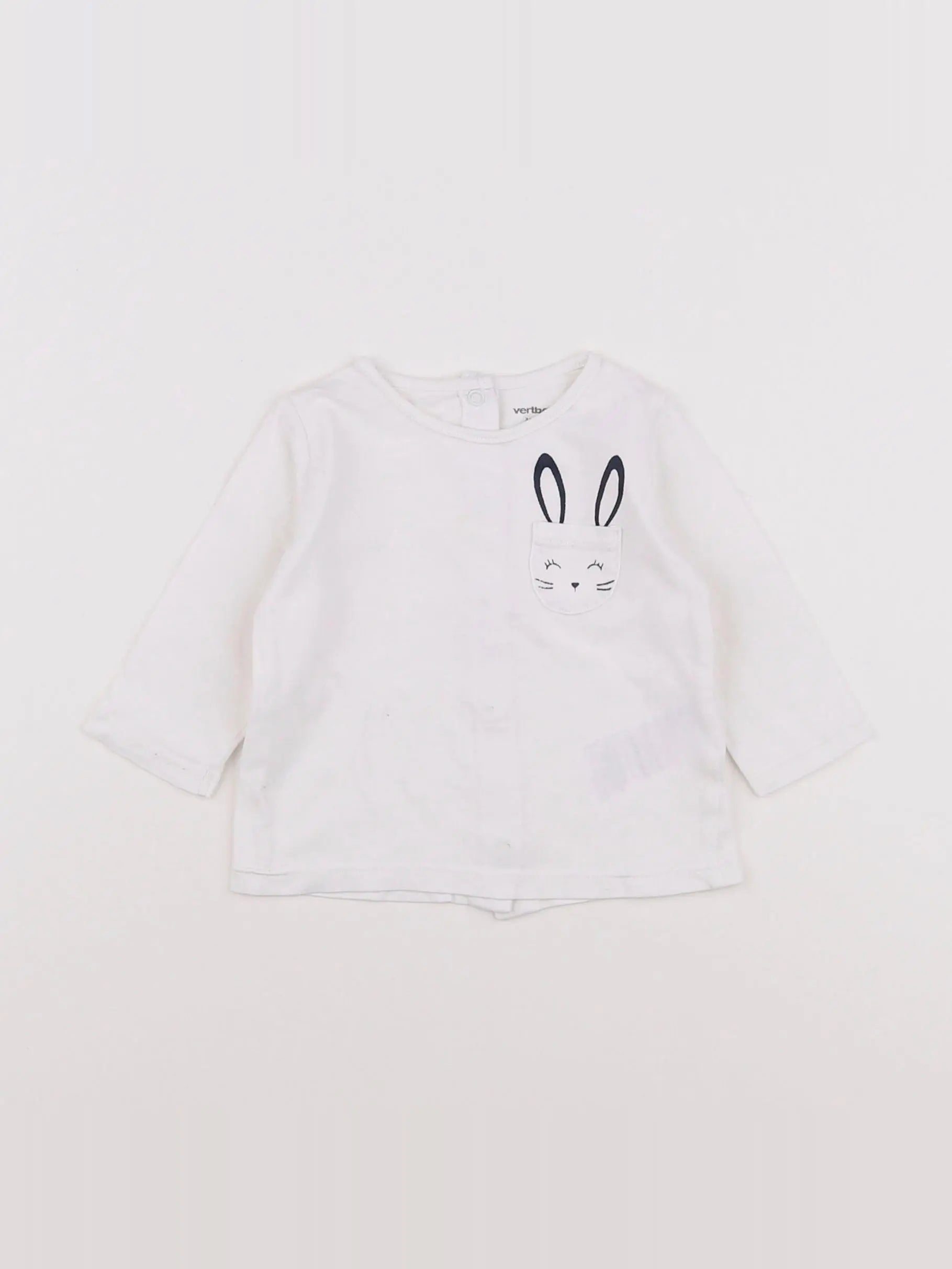 Vertbaudet - tee-shirt blanc - 3 mois