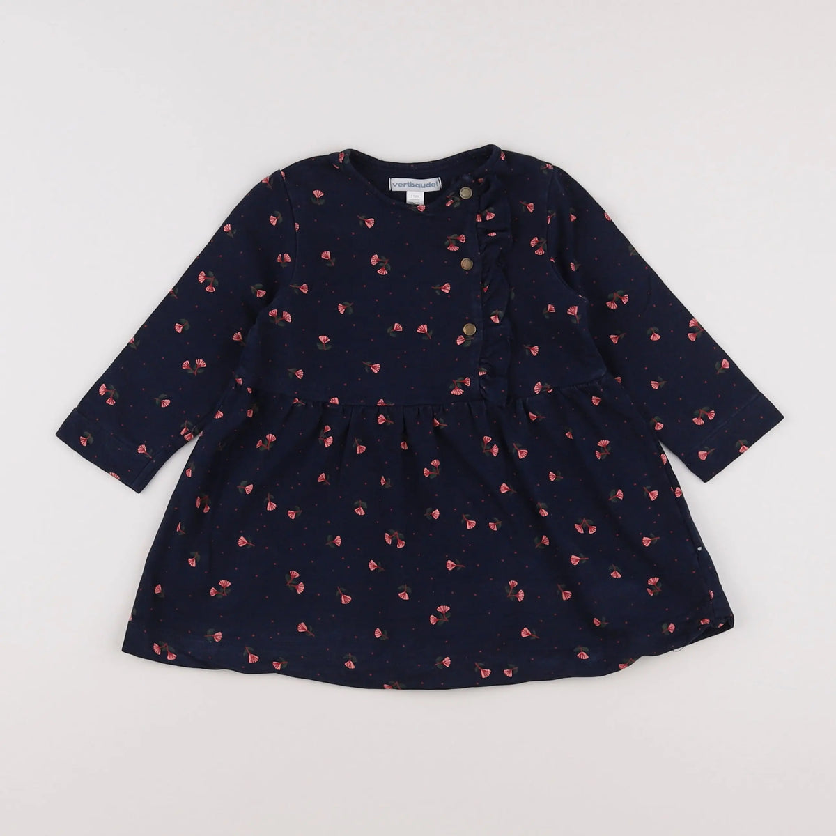 Vertbaudet - robe bleu, rose - 18 mois