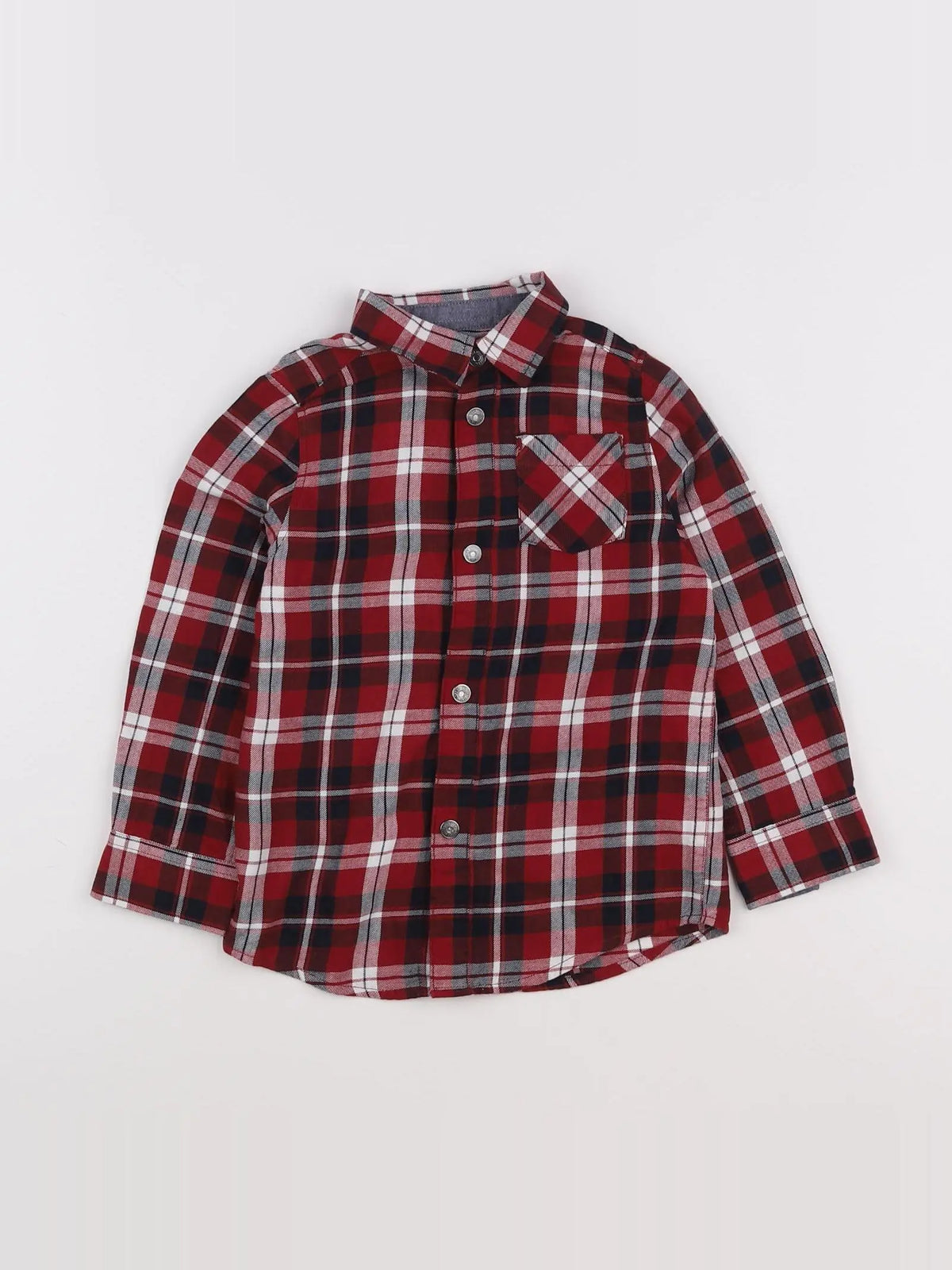 Vertbaudet - chemise imprimé au dos bleu, rouge - 4 ans