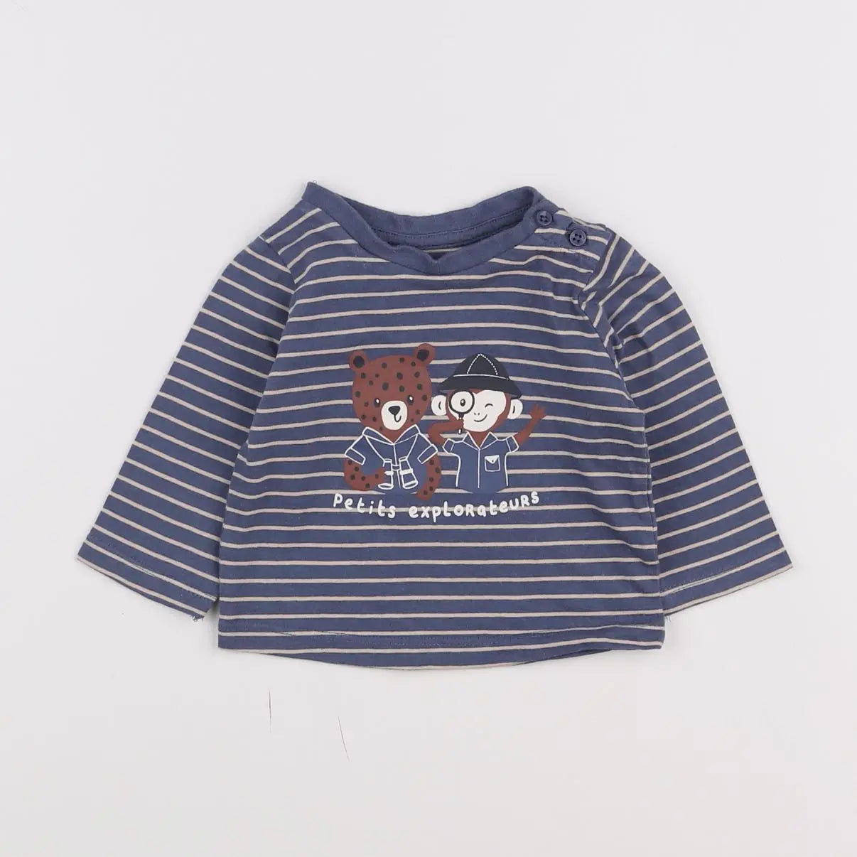 Vertbaudet - tee-shirt bleu - 3 mois