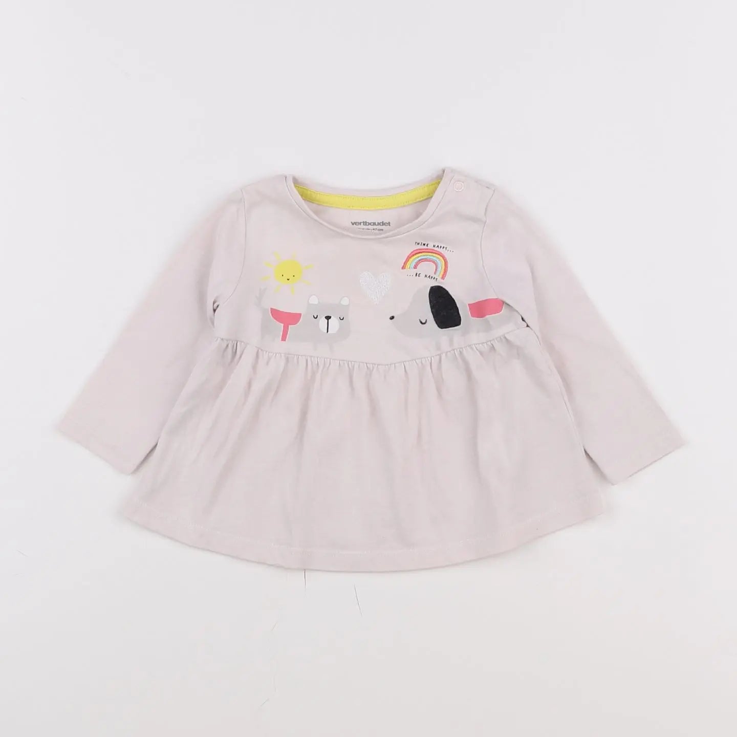 Vertbaudet - tee-shirt rose - 6 mois