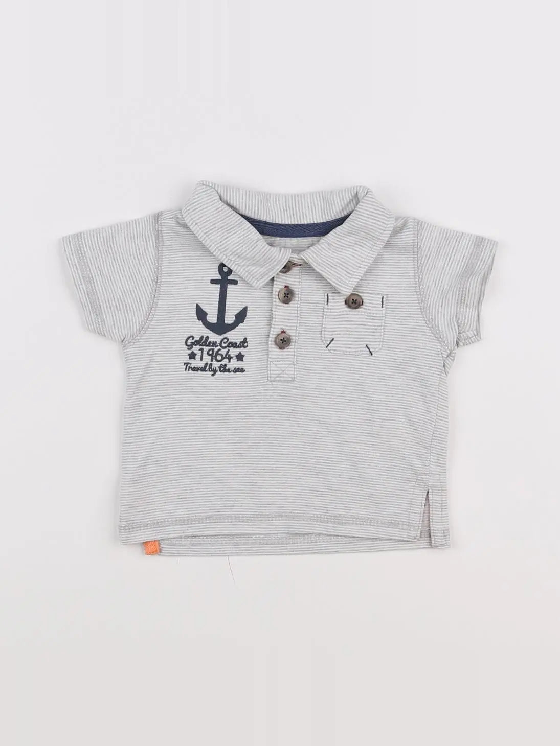 Vertbaudet - polo gris - 3 mois