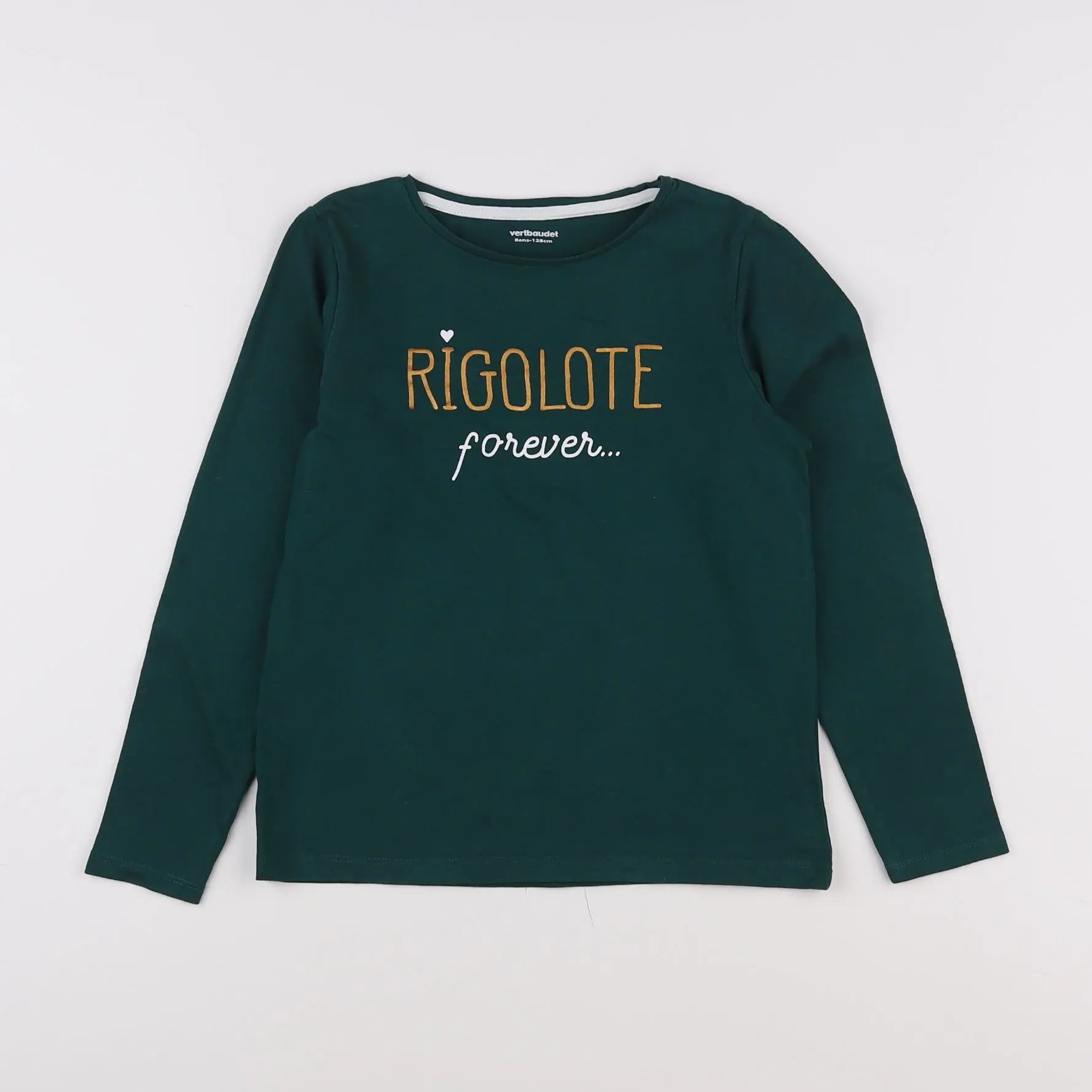 Vertbaudet - tee-shirt vert - 8 ans