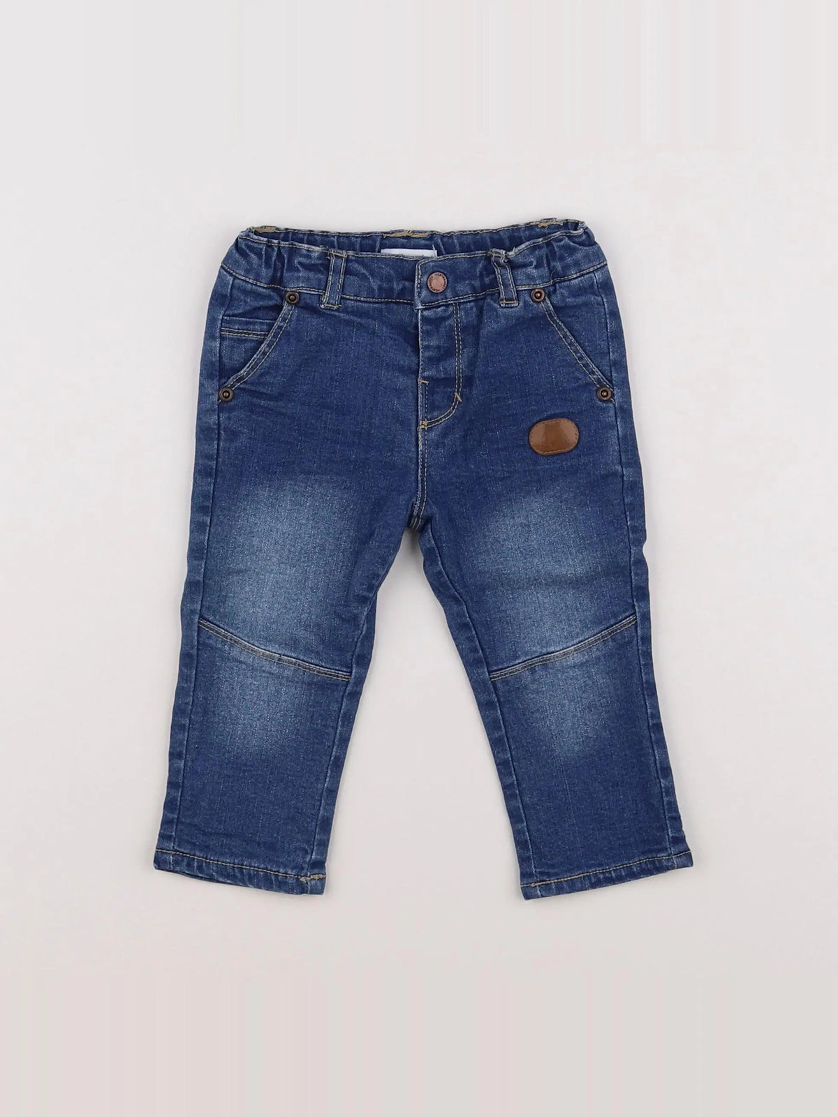 Vertbaudet - jean doublé bleu - 9 mois