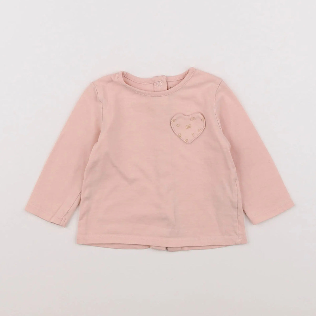 Vertbaudet - tee-shirt coton or, rose - 6 mois