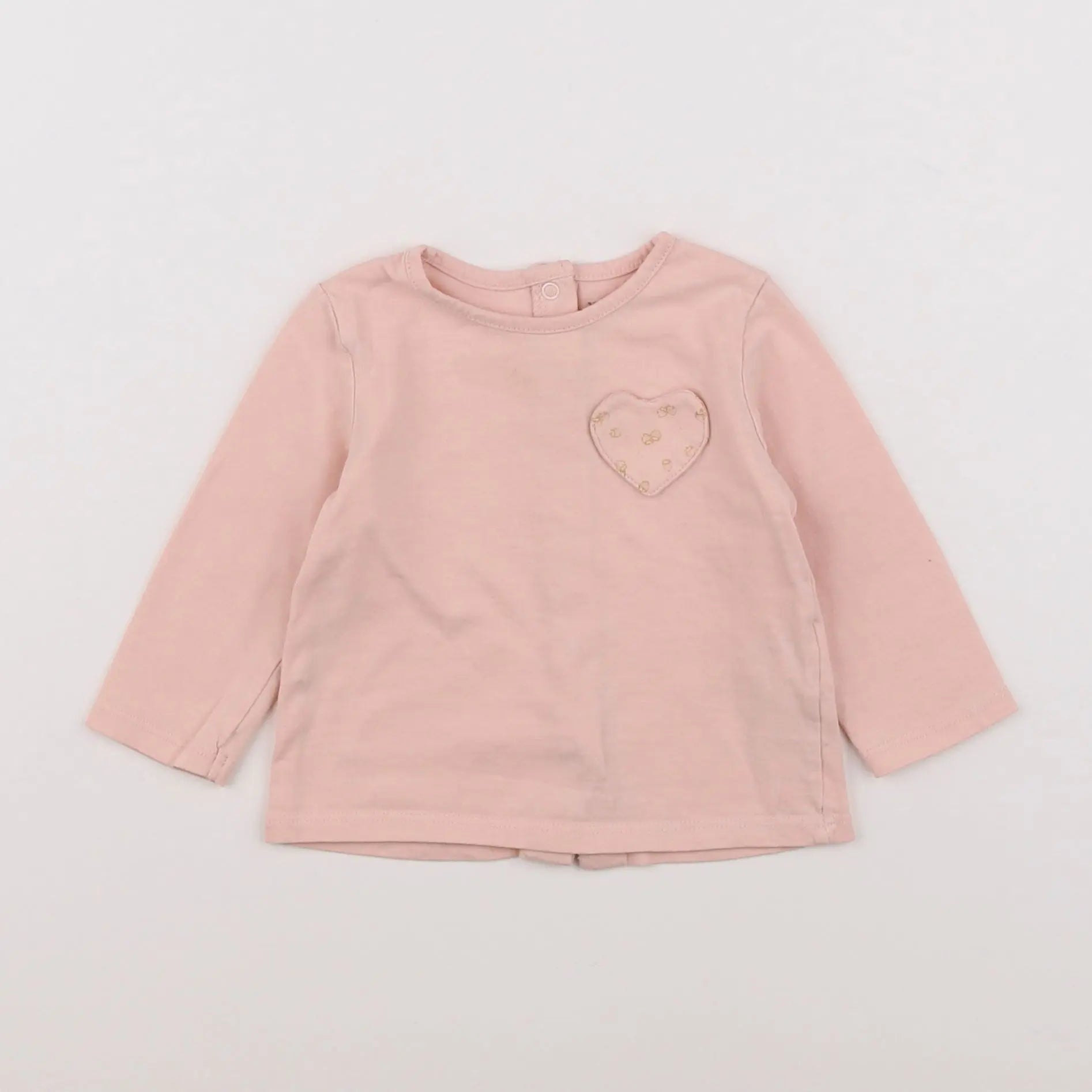 Vertbaudet - tee-shirt coton or, rose - 6 mois