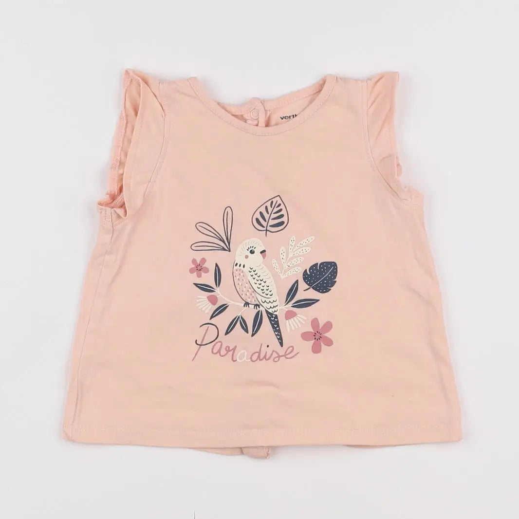 Vertbaudet - tee-shirt rose - 9 mois