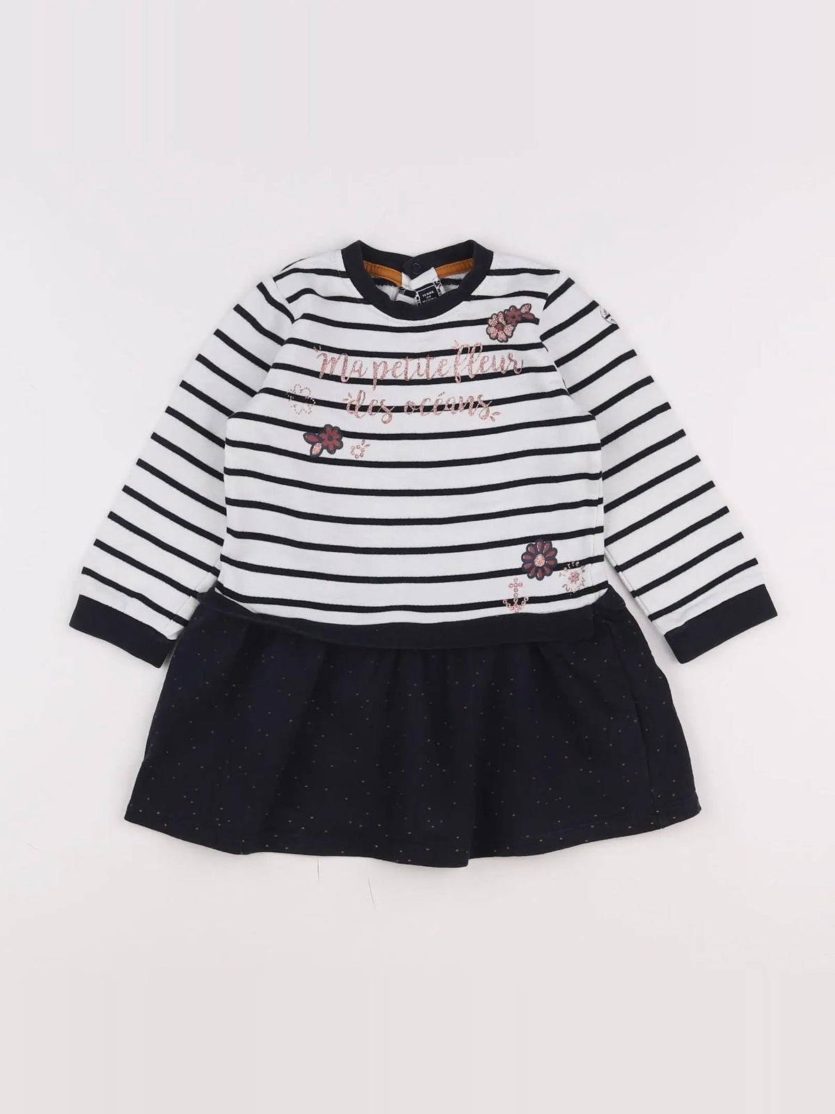 Terre de marins - robe bleu, blanc - 2 ans