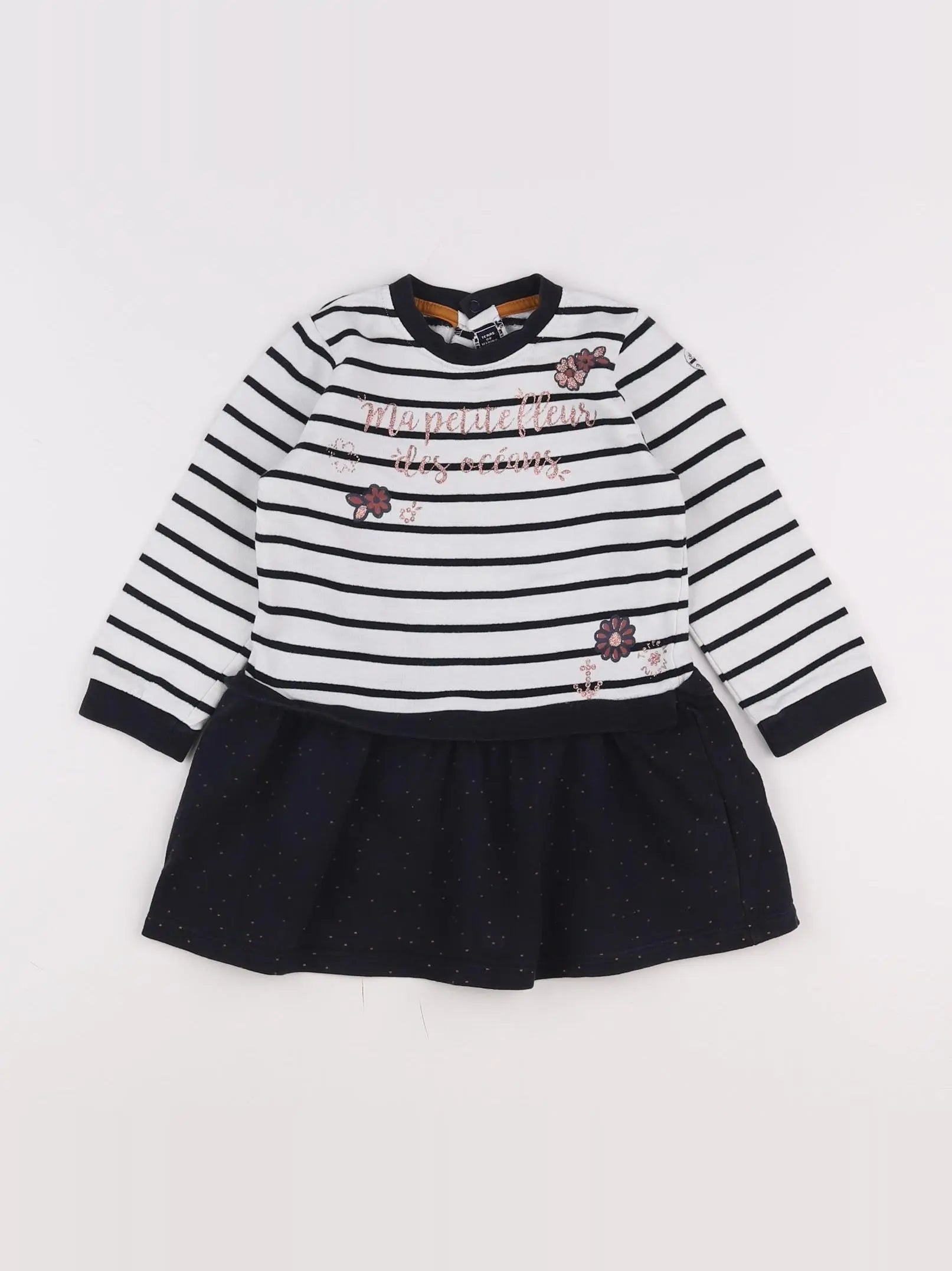 Terre de marins - robe bleu, blanc - 2 ans