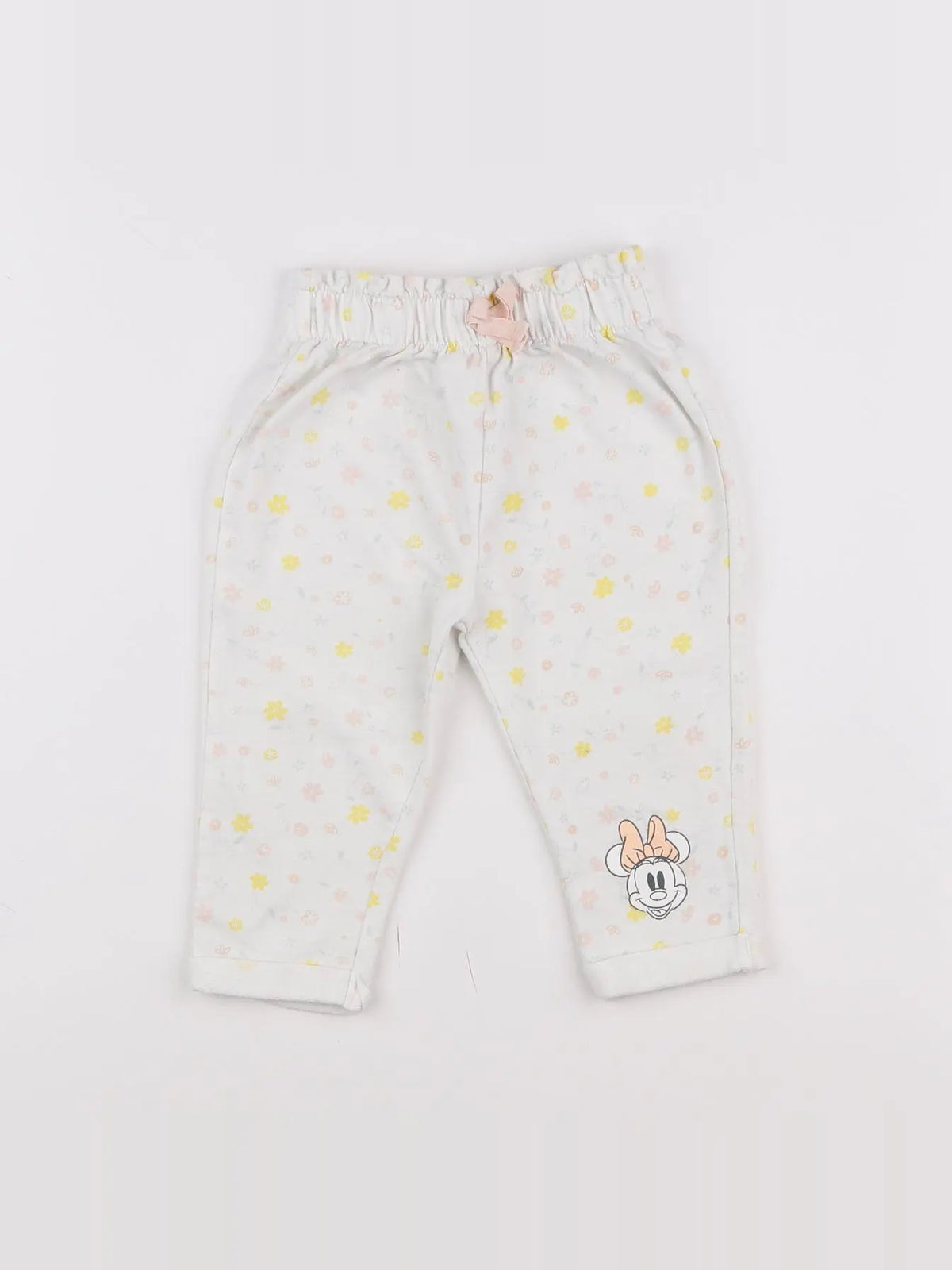 Vertbaudet - pantalon blanc, jaune - 18 mois