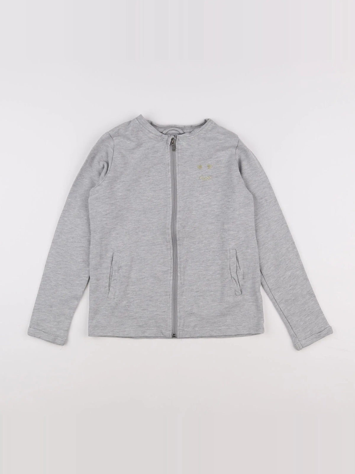 Vertbaudet - sweat gris, or - 10 ans