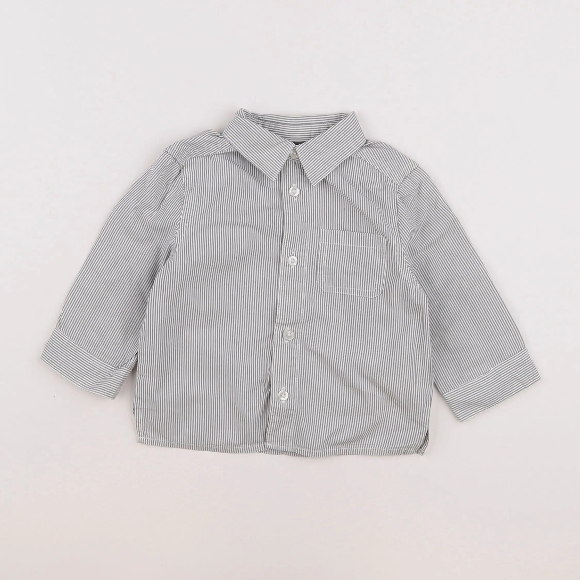 Vertbaudet - chemise gris - 12 mois