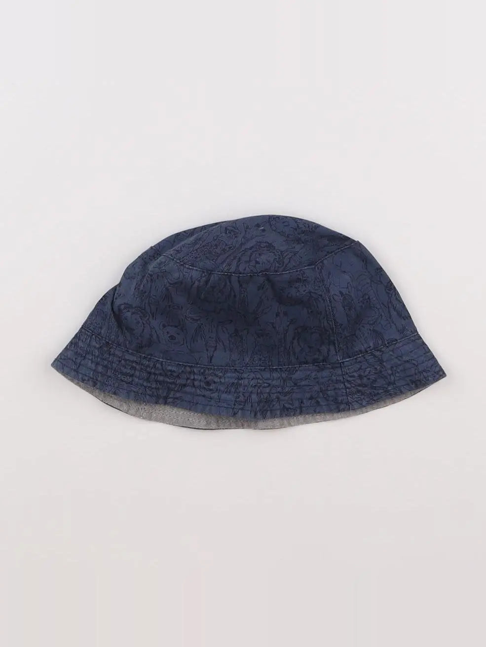 Vertbaudet - chapeau réversible bleu, gris - 12/14 ans