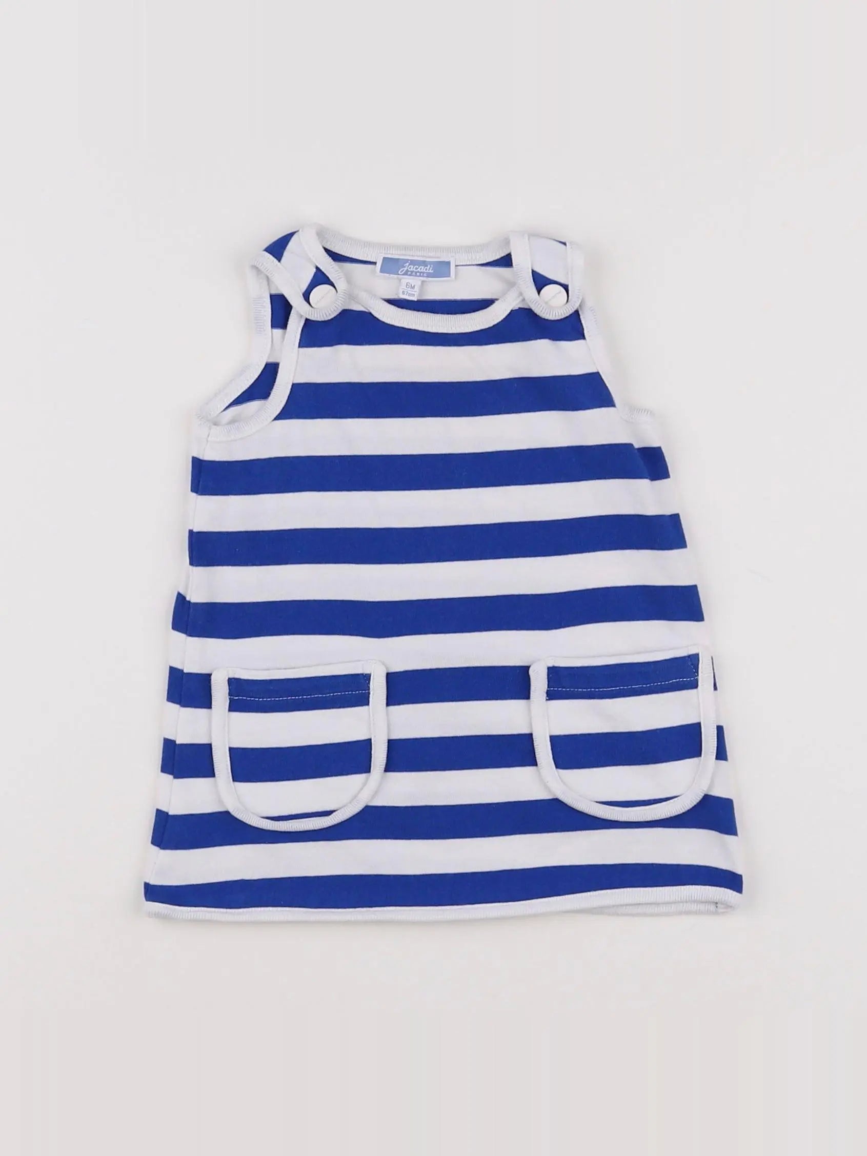 Jacadi - robe bleu, blanc - 6 mois