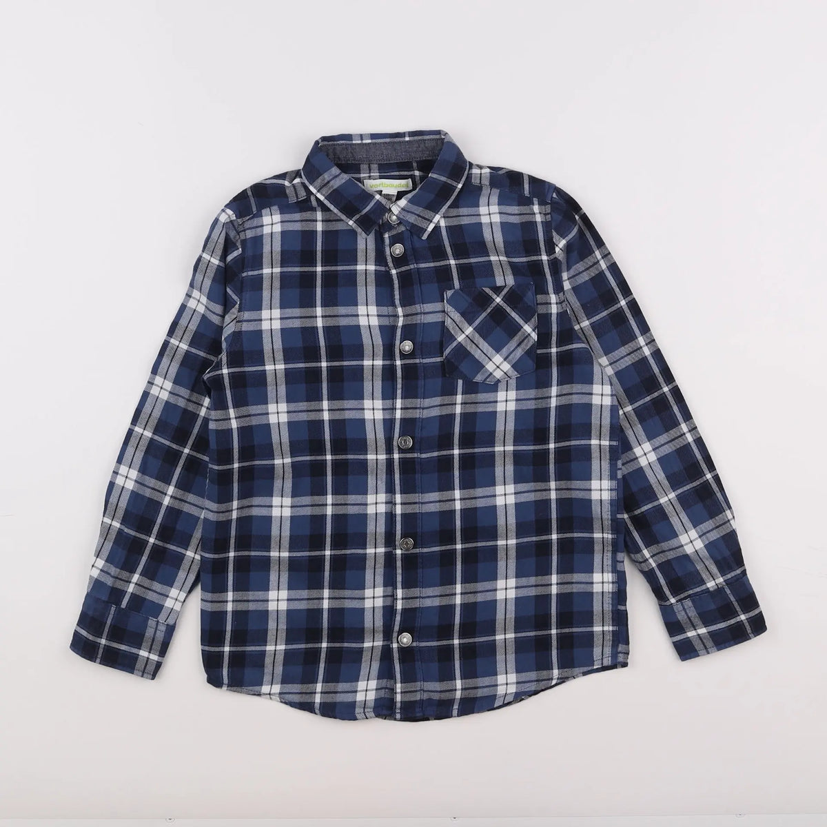 Vertbaudet - chemise imprimé au dos bleu, blanc - 8 ans