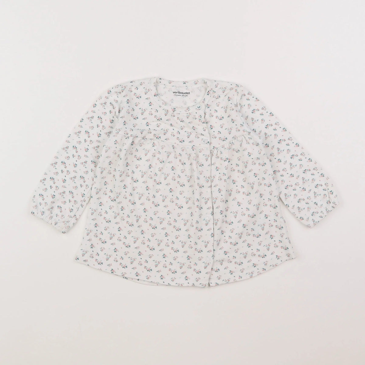 Vertbaudet - robe blanc, bleu - 9 mois