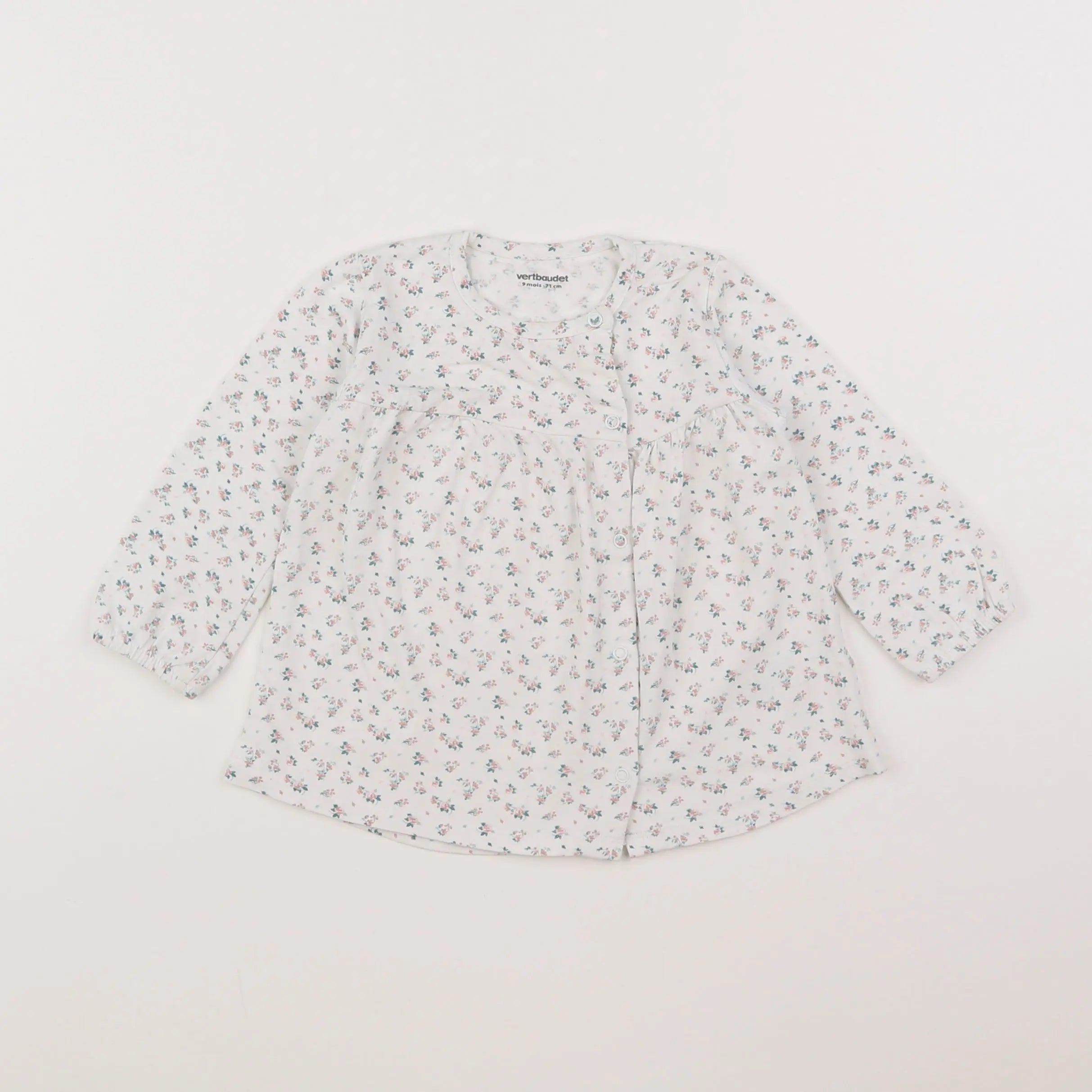 Vertbaudet - robe blanc, bleu - 9 mois