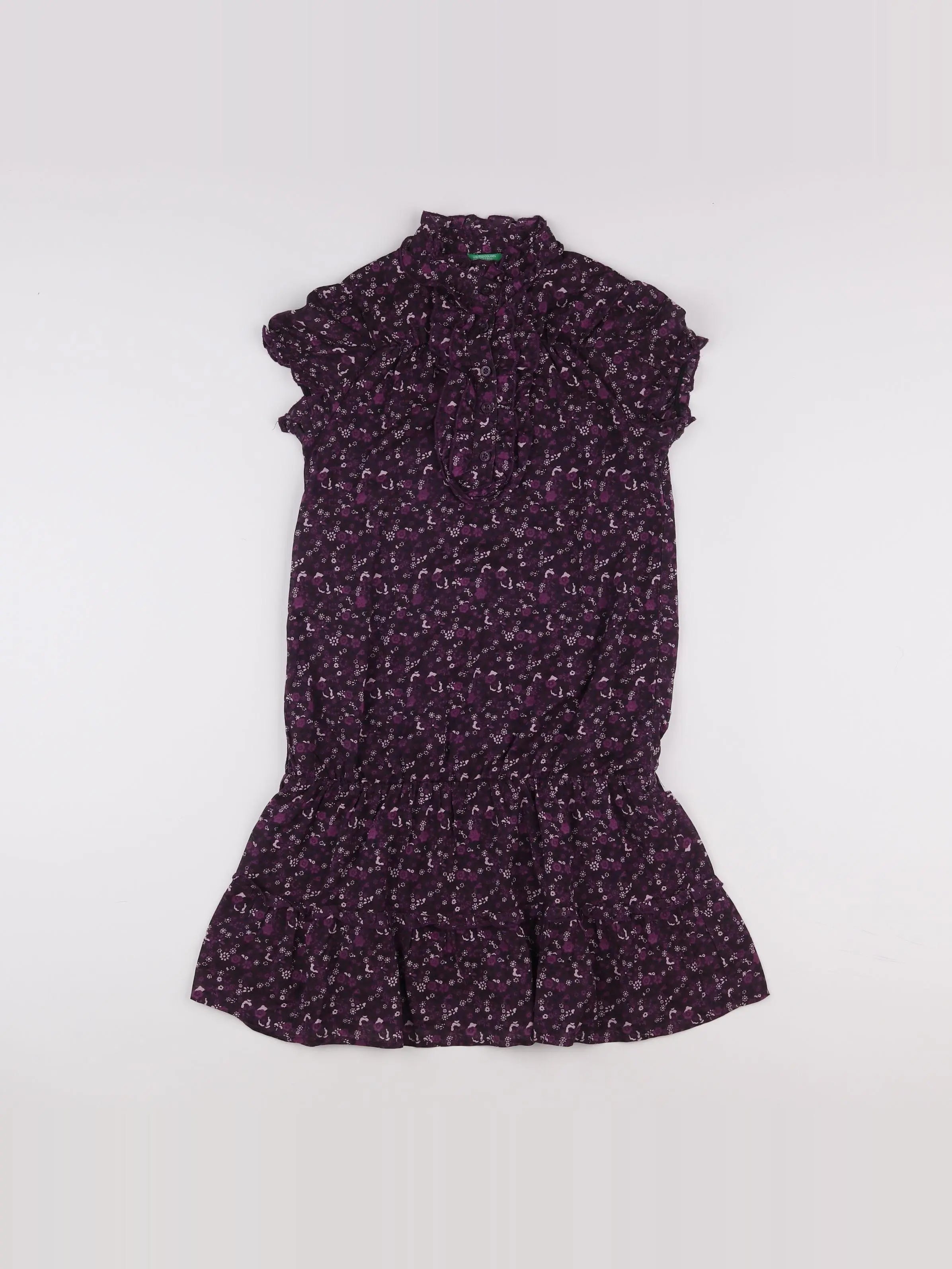 Benetton - robe violet - 7/8 ans