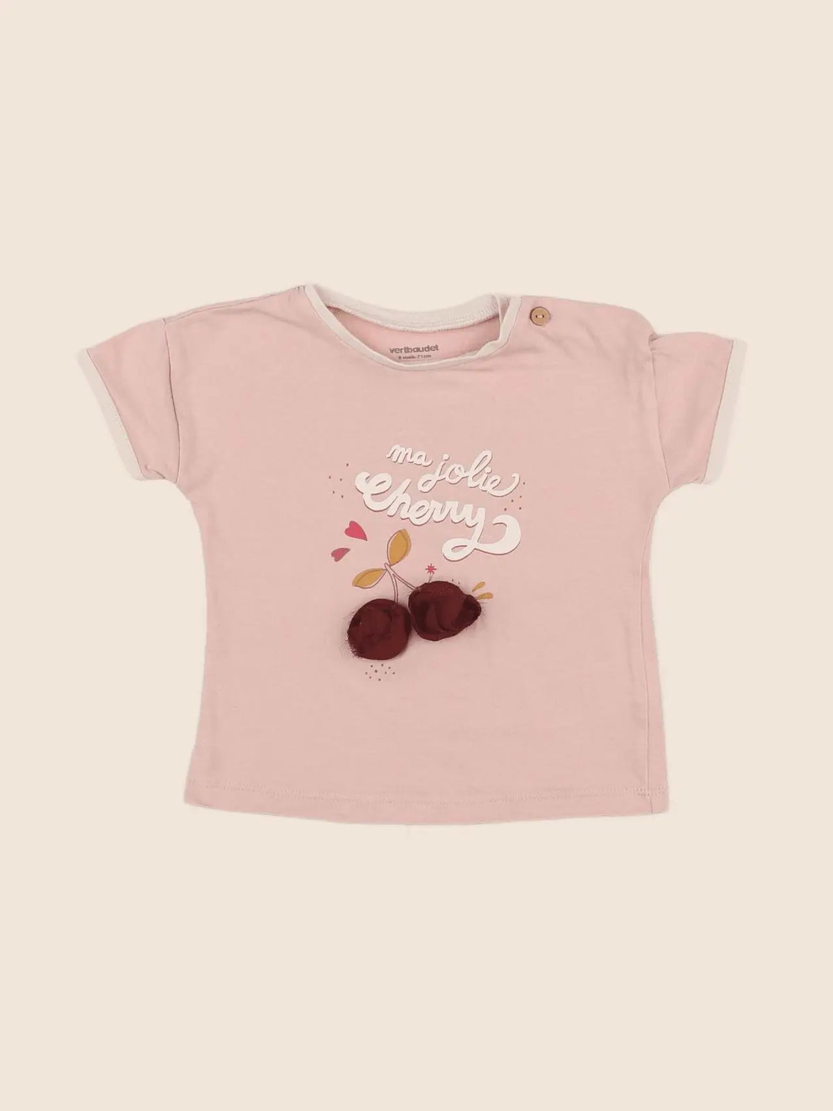 Vertbaudet - tee-shirt rose - 9 mois