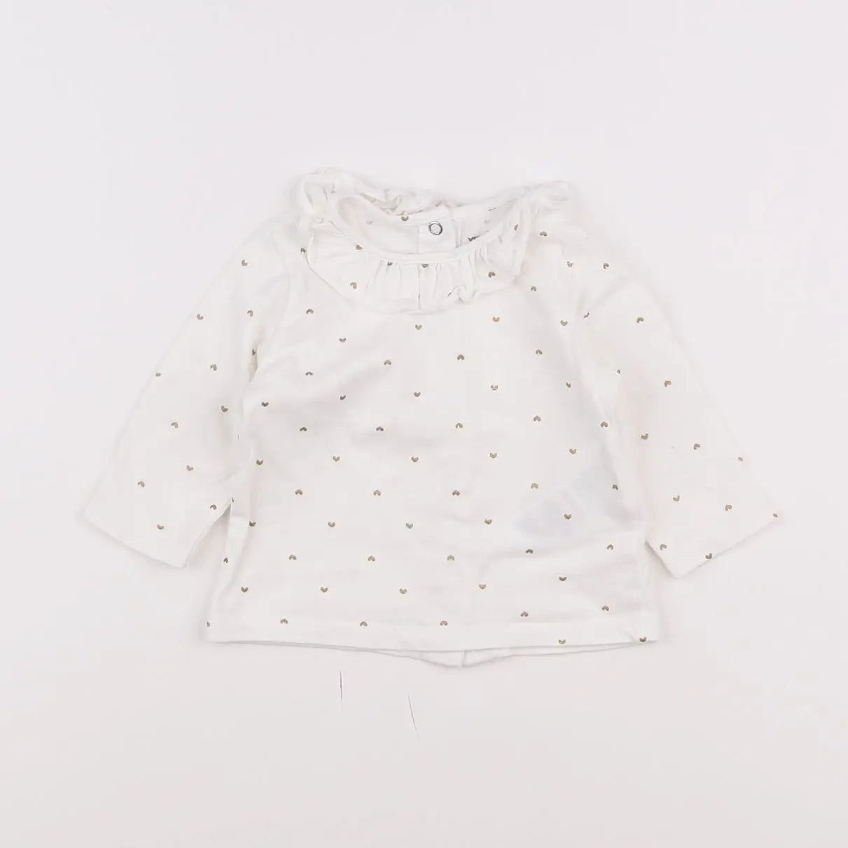 Vertbaudet - tee-shirt blanc, or - 3 mois