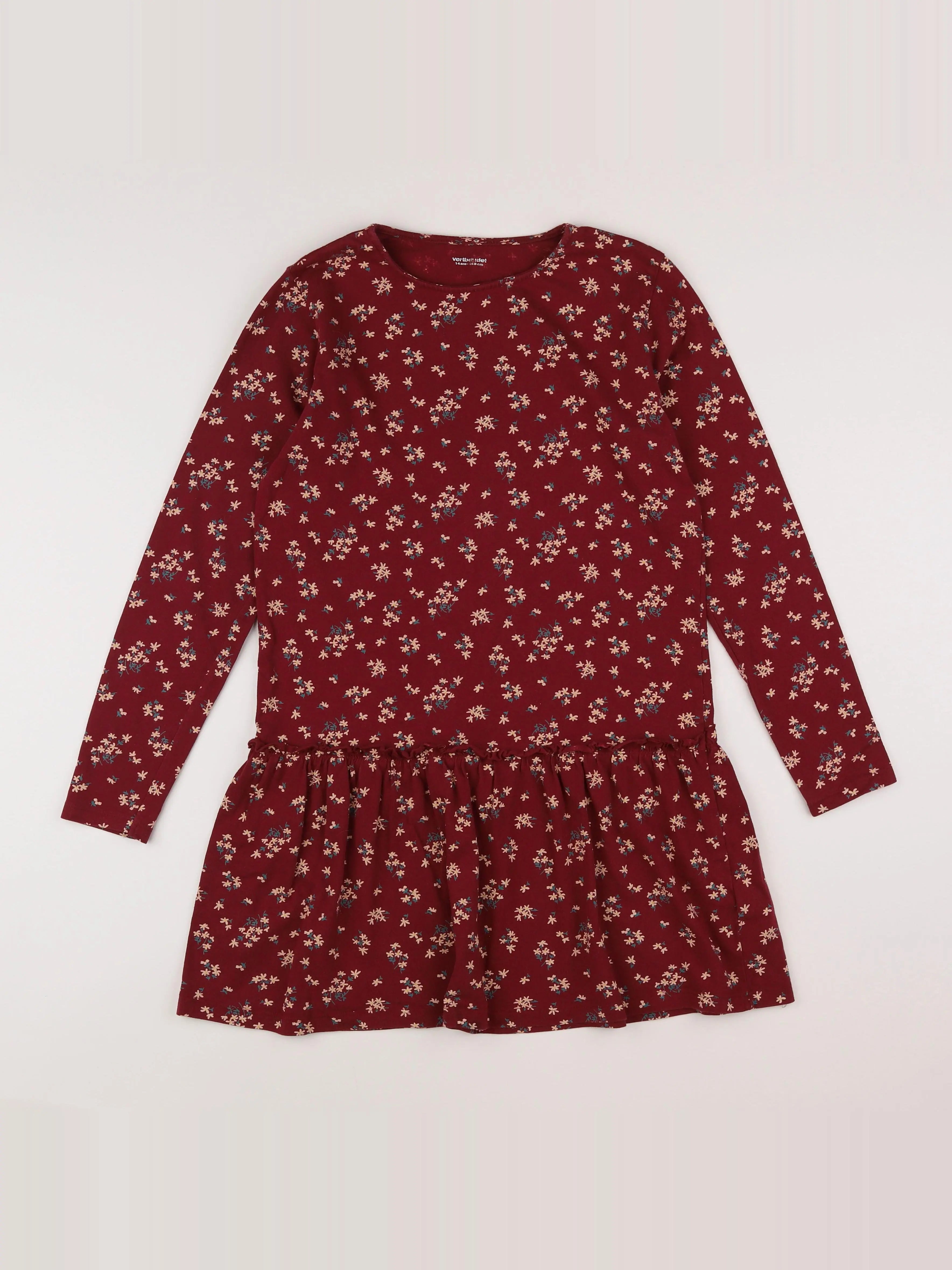Vertbaudet - robe rouge, orange - 14 ans
