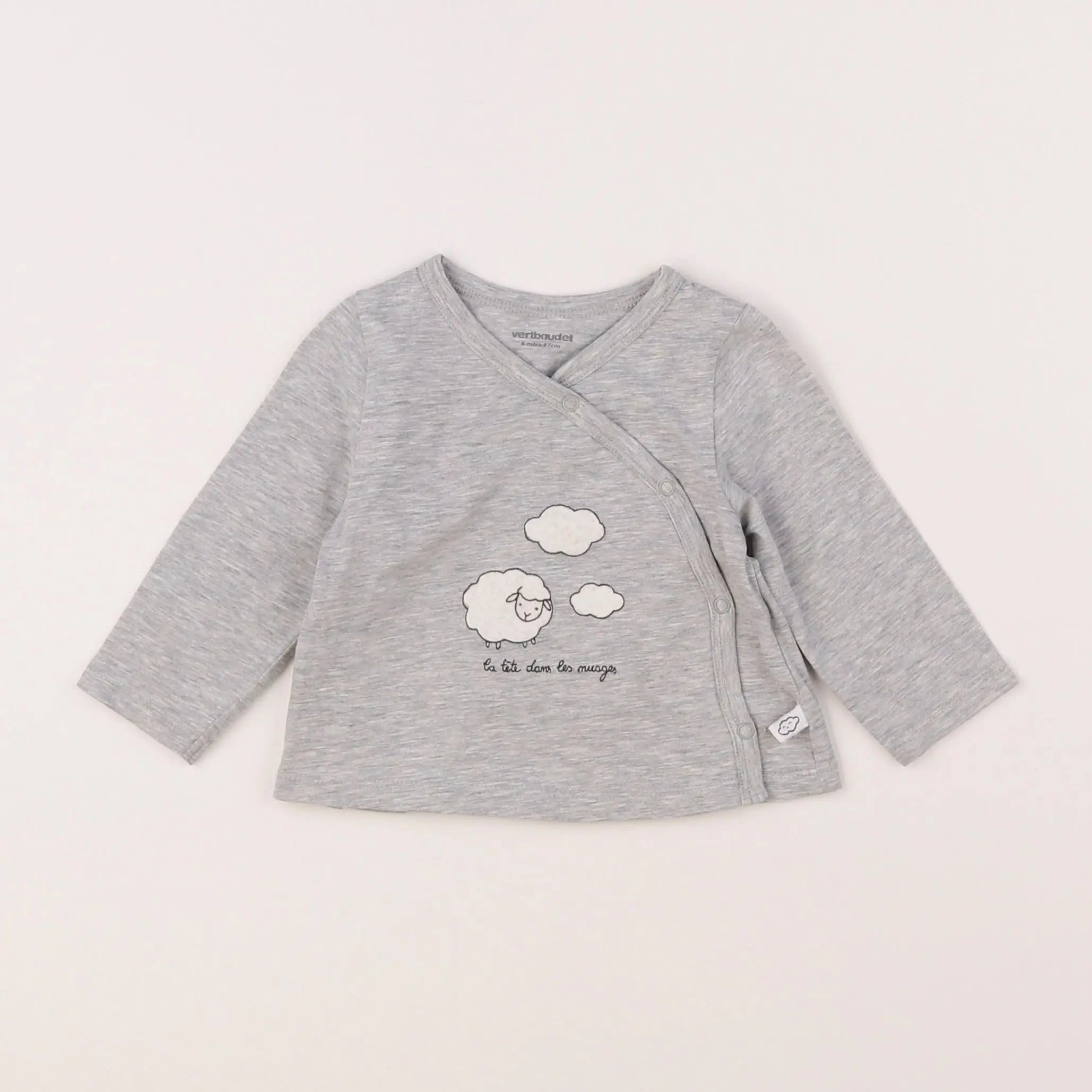 Vertbaudet - tee-shirt gris - 6 mois
