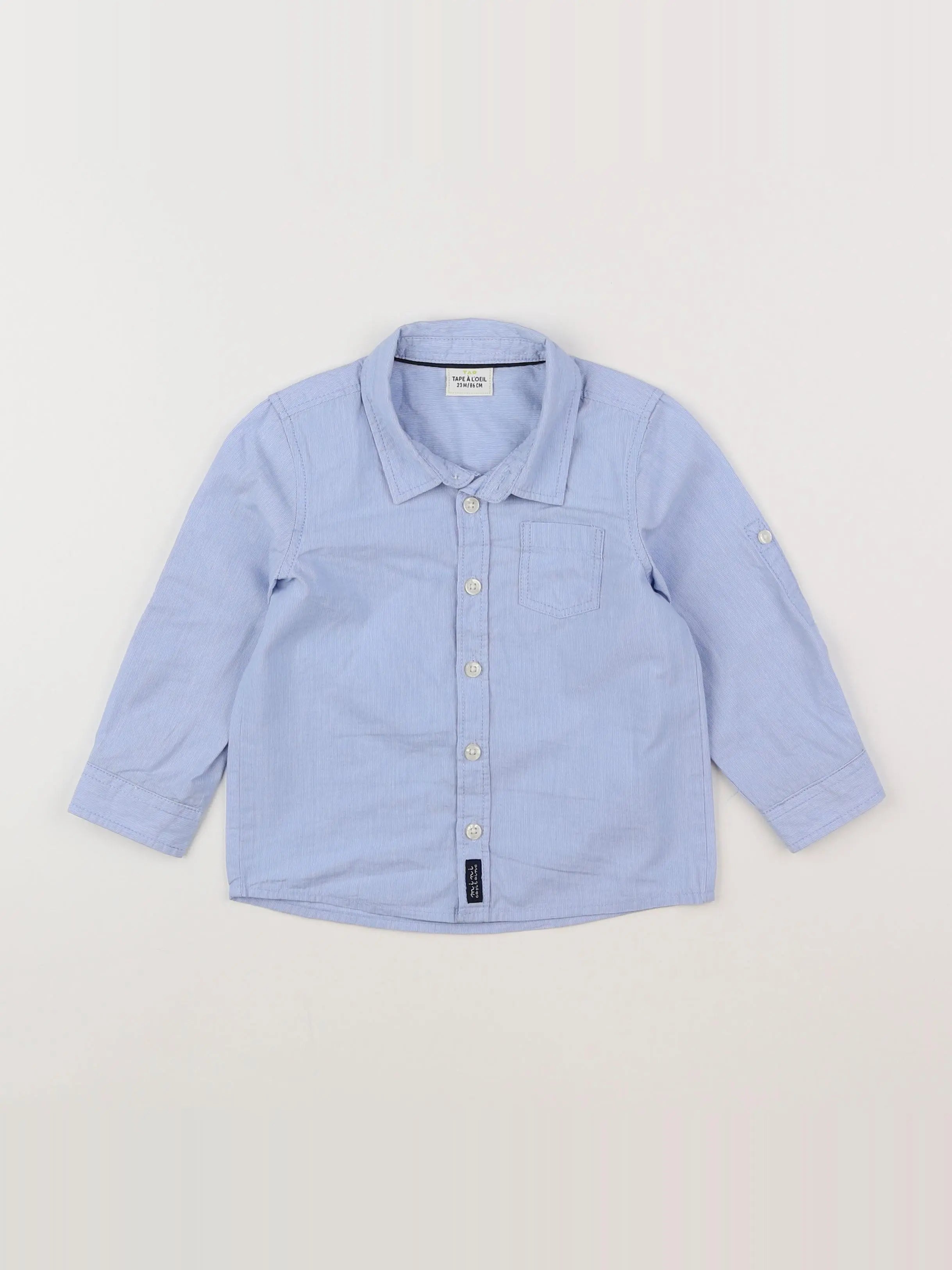 Tape à l'oeil - chemise bleu, blanc - 2 ans