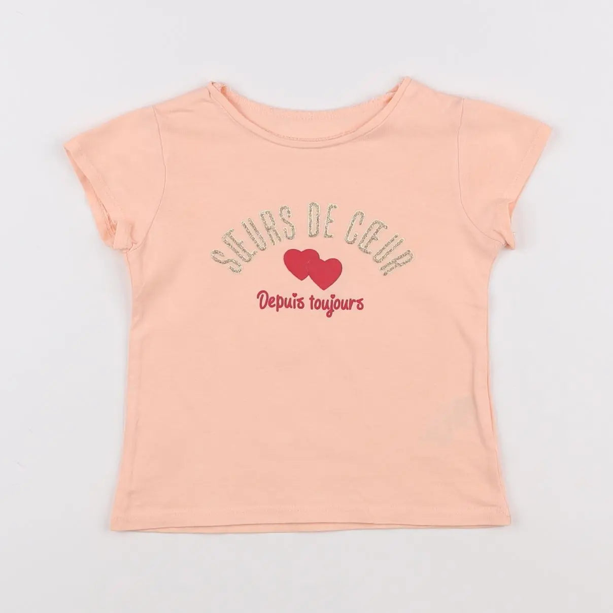 Vertbaudet - tee-shirt rose, or - 2 ans