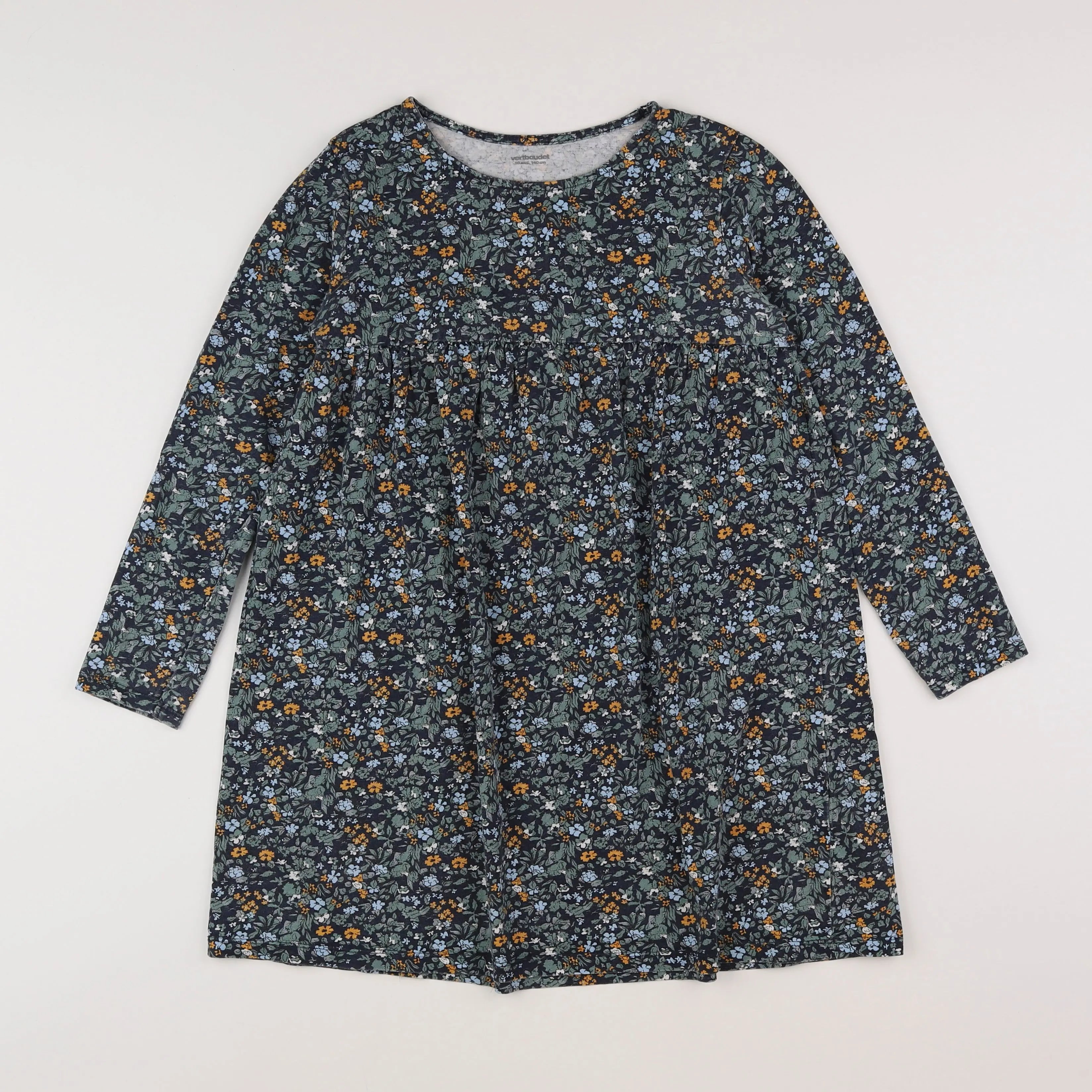 Vertbaudet - robe vert, multicolore - 10 ans