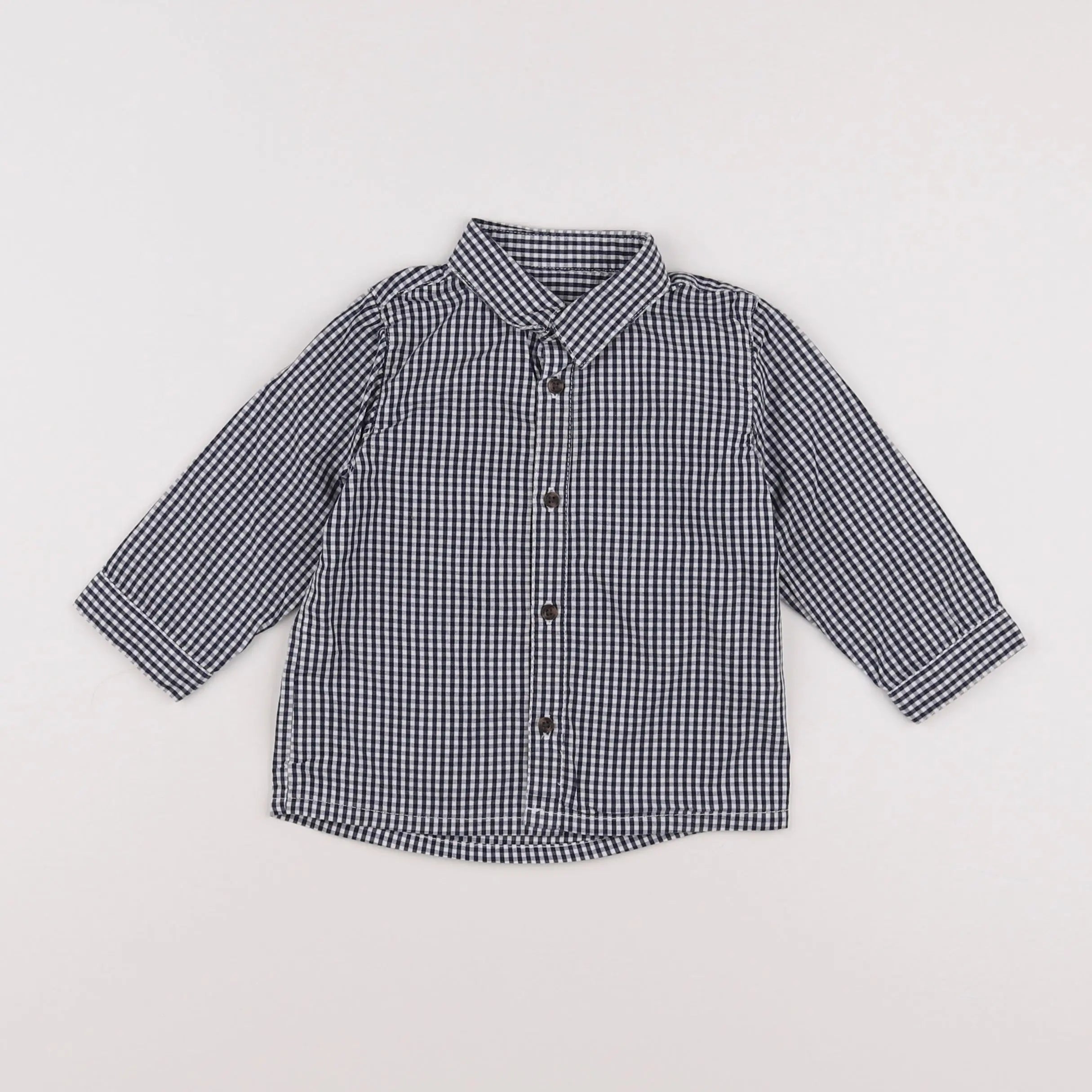 Vertbaudet - chemise blanc, bleu - 12 mois